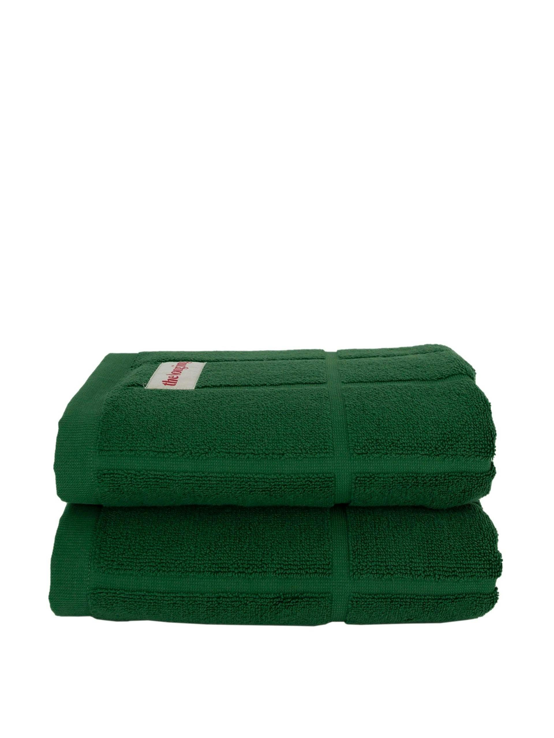 Green organic cotton hand towel
