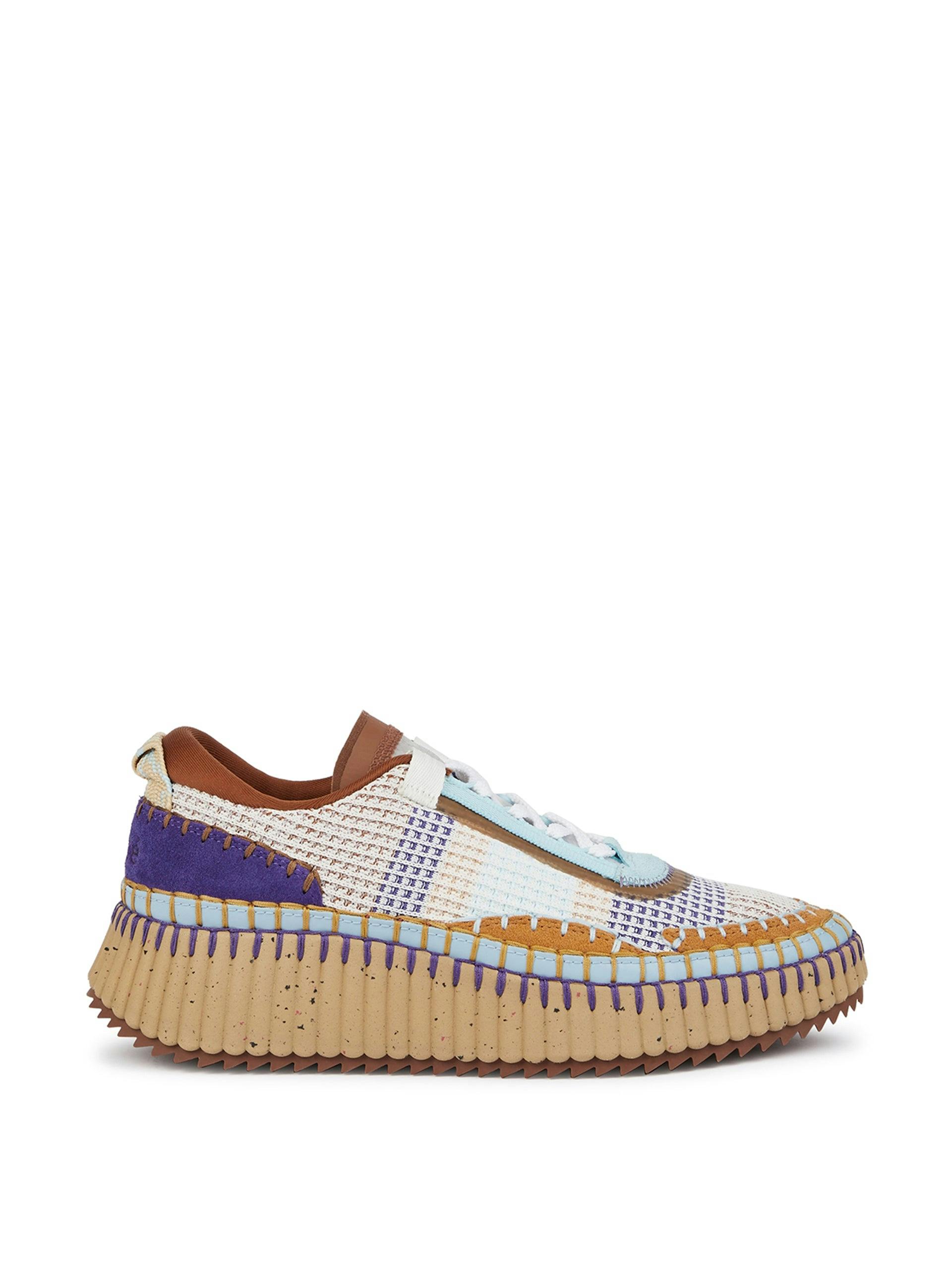 Multicolour panelled recycled mesh sneakers