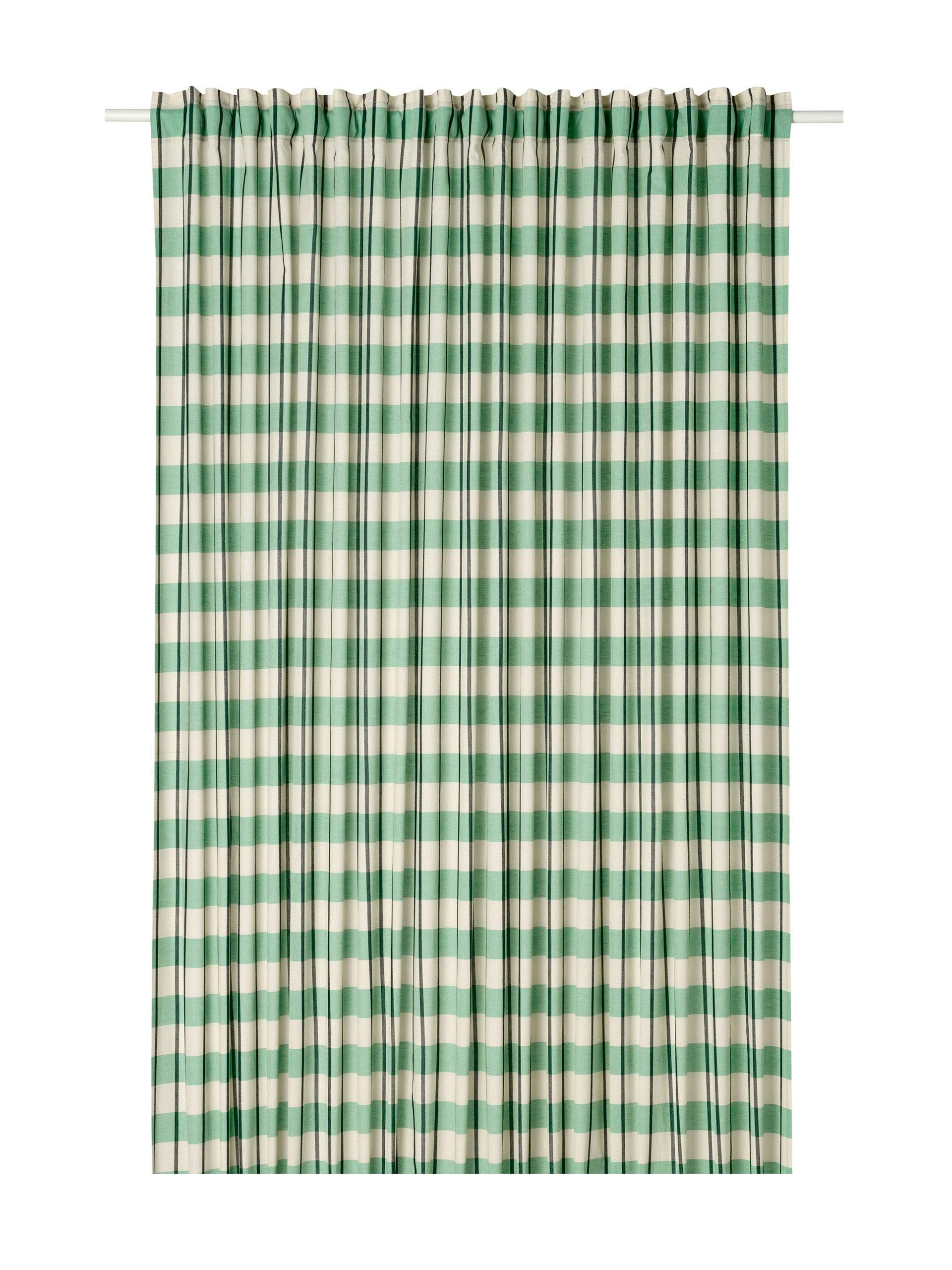 Green gingham shower curtain