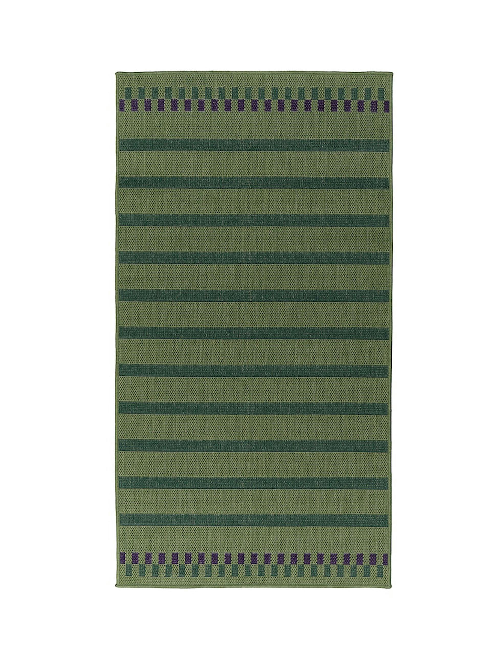 Green and purple striped rug
