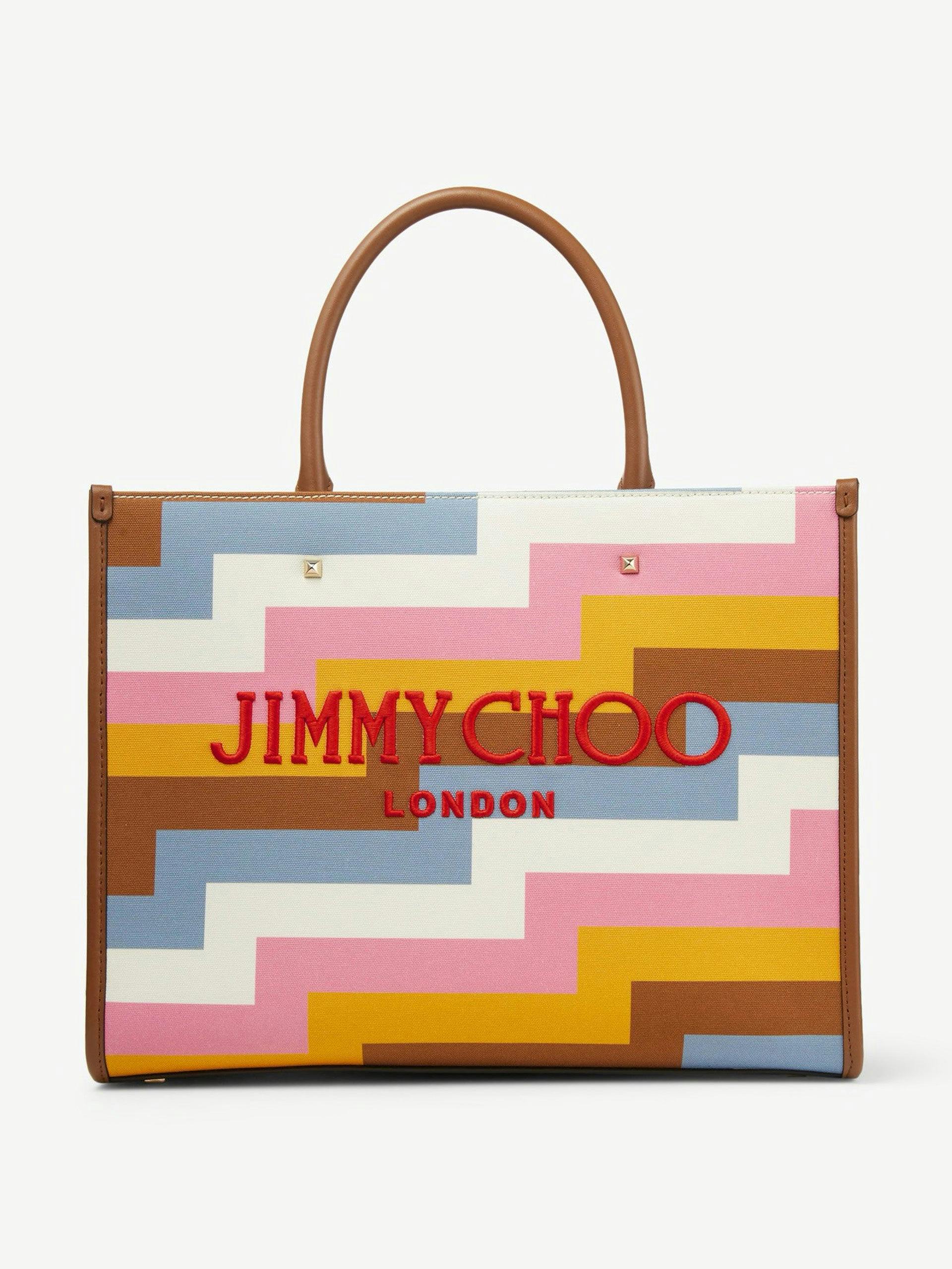 Multi Avenue Print canvas tote bag with embroidered logo