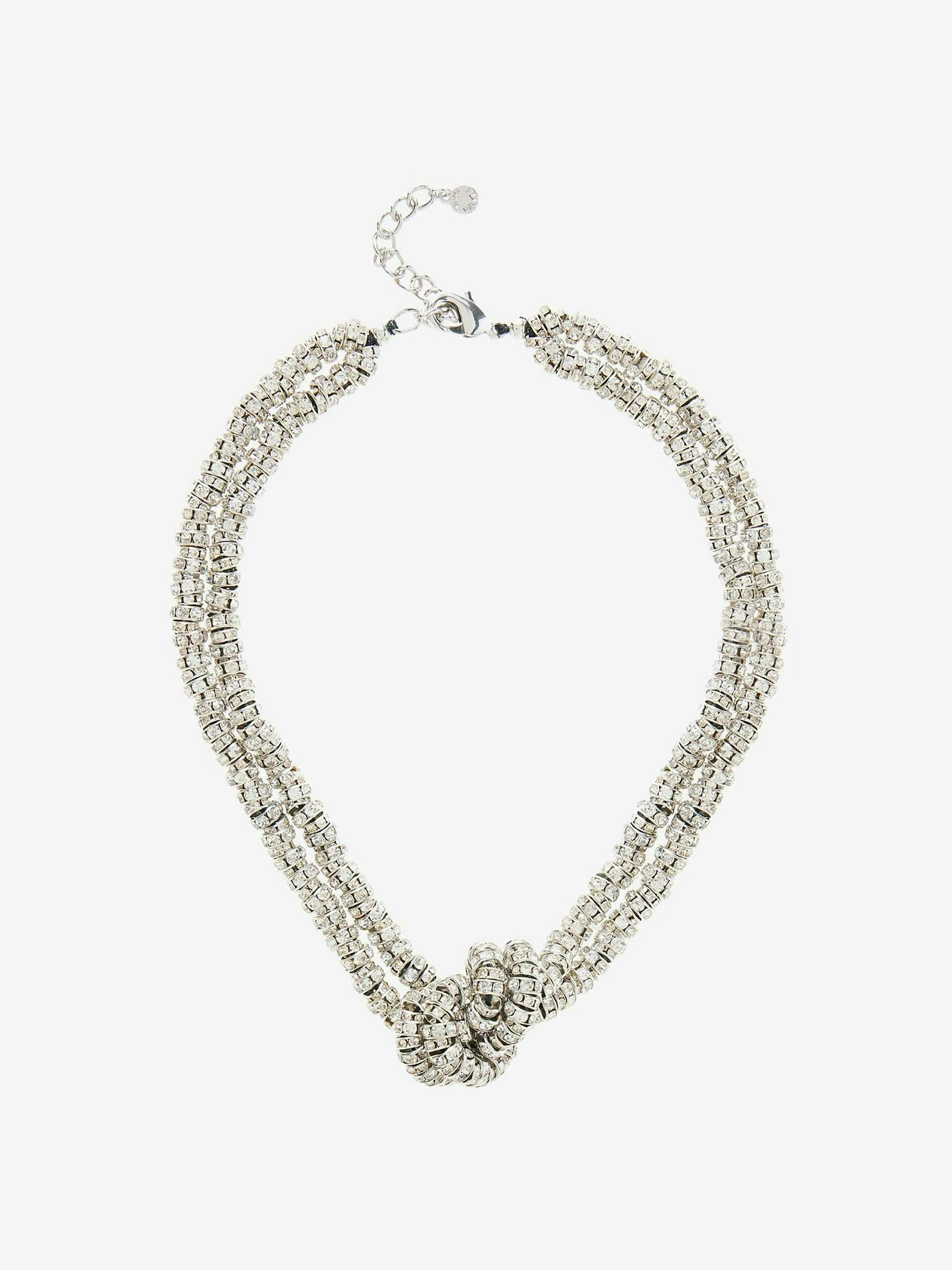 Crystal knot necklace