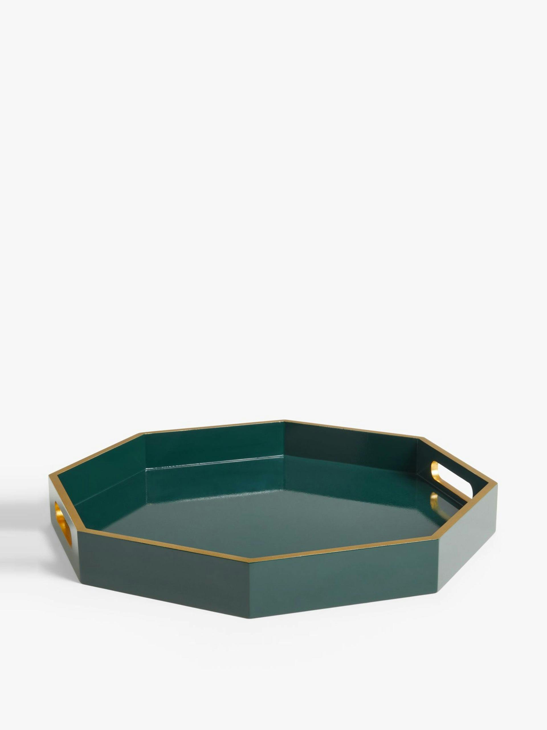 Dark green octagon tray