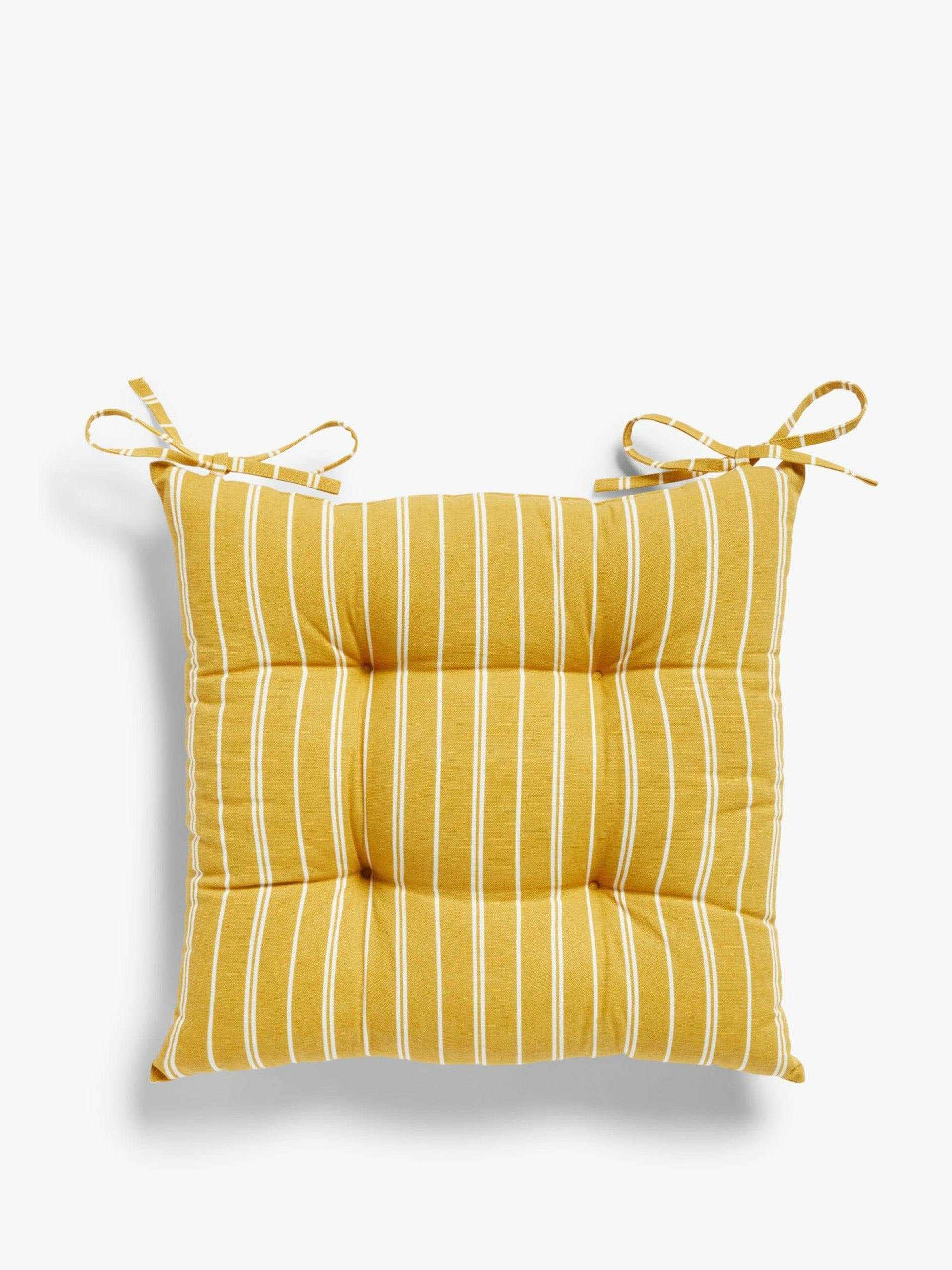 Yellow and white stripe cushion pad