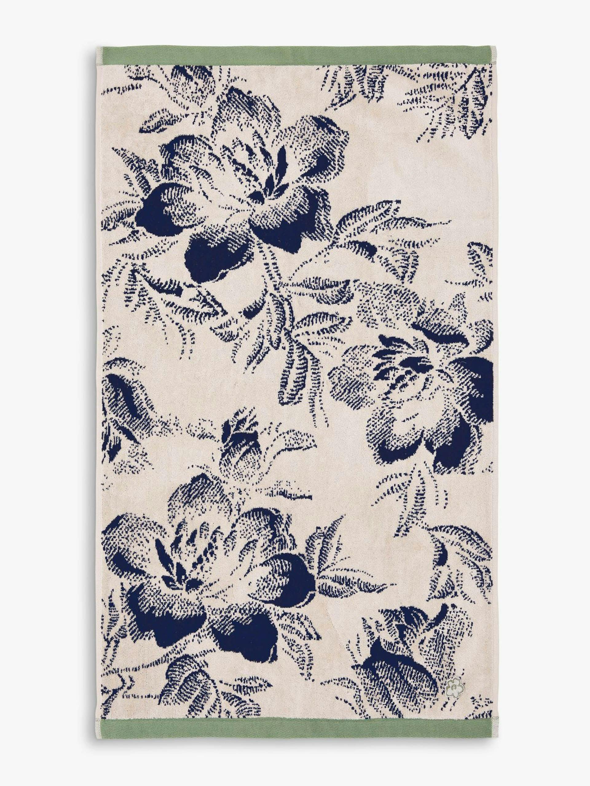 Navy floral bath sheet