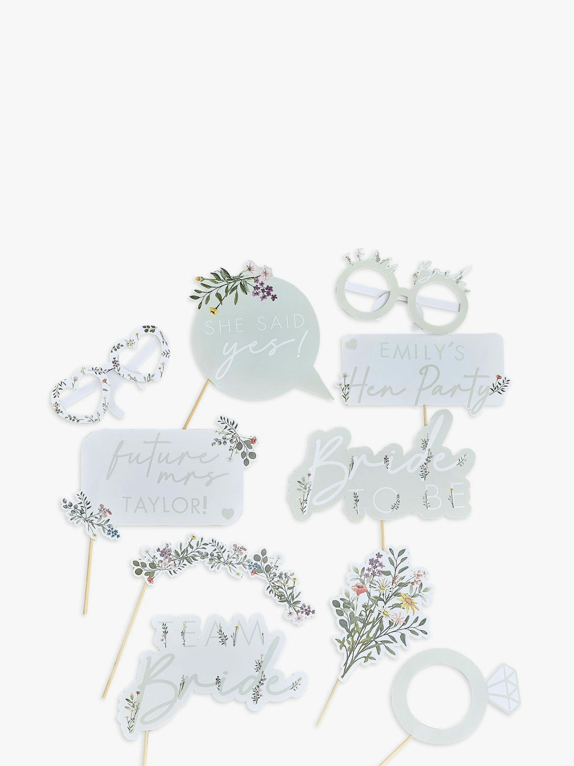 Floral hen party photo props