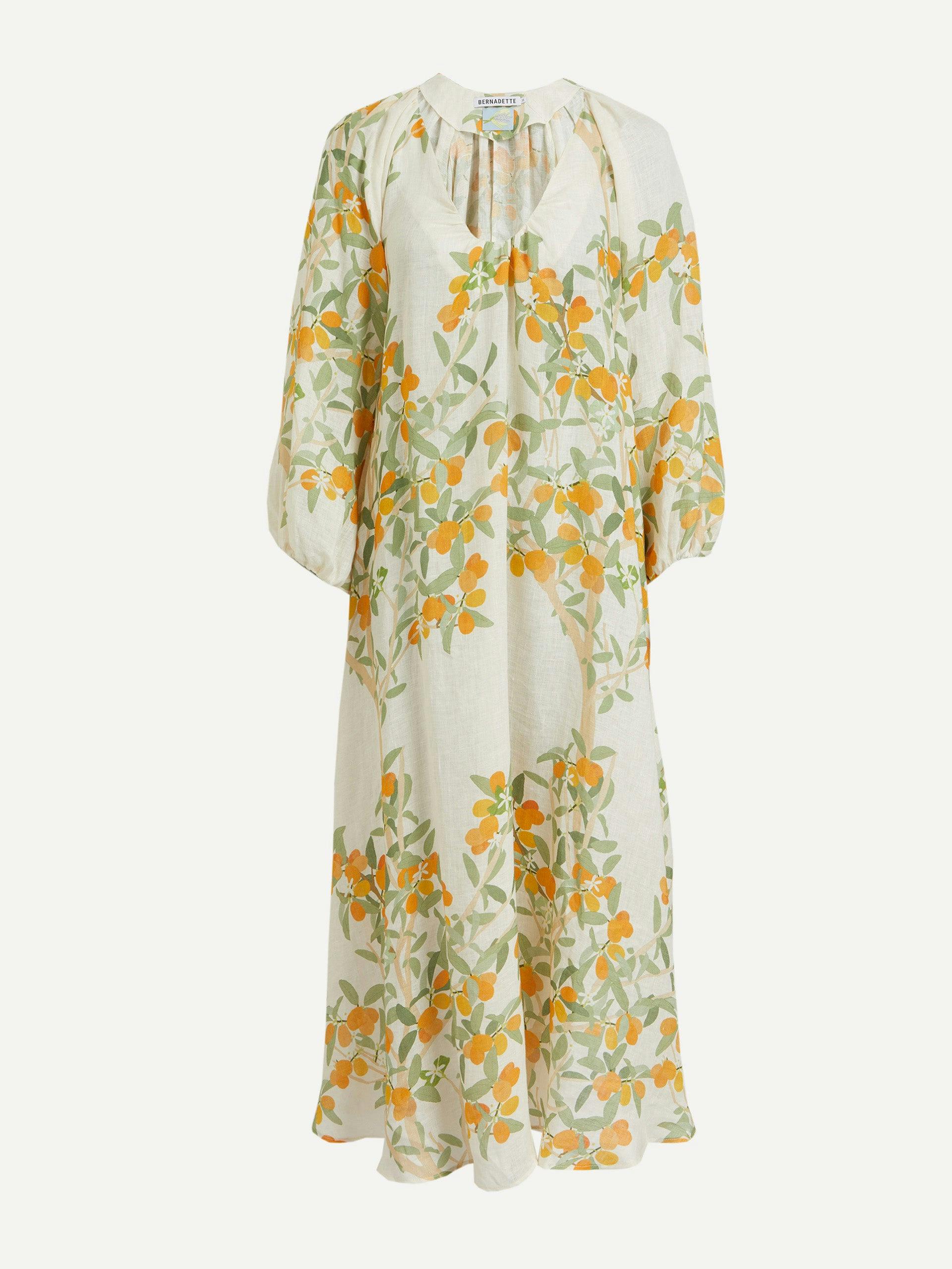 Georgette kumquat linen dress