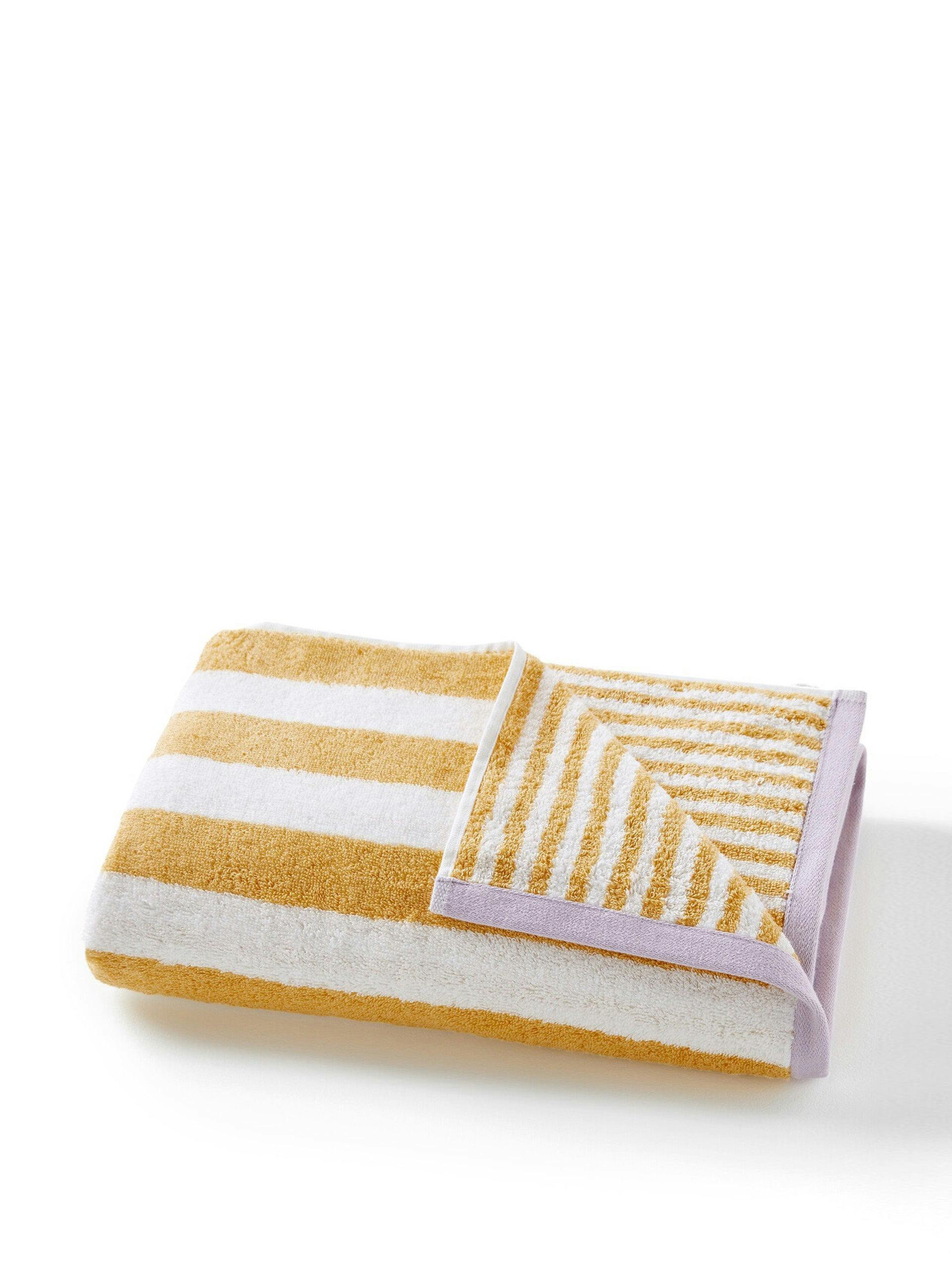 Yellow striped cotton towel