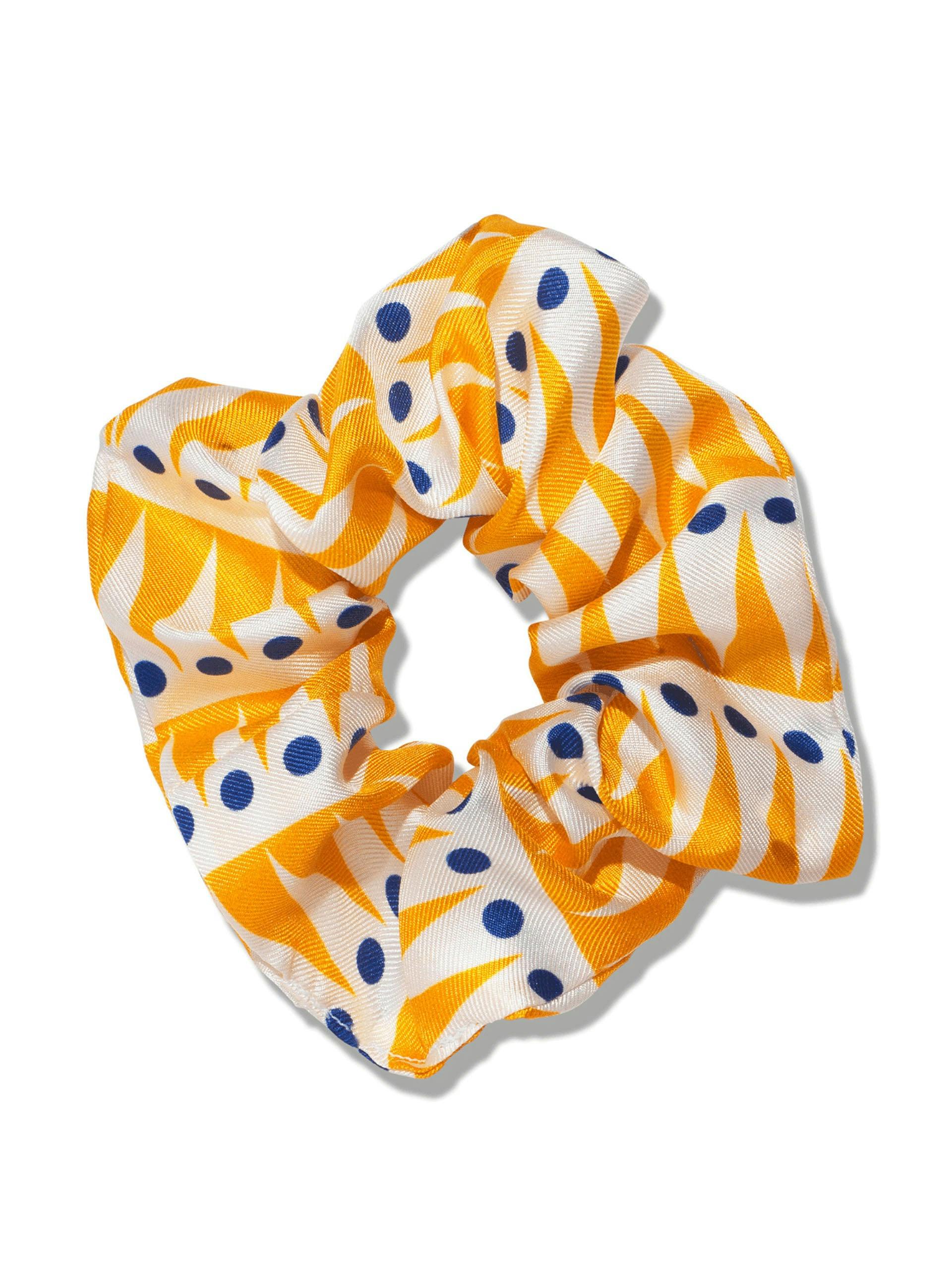 Yellow printed scrunchie