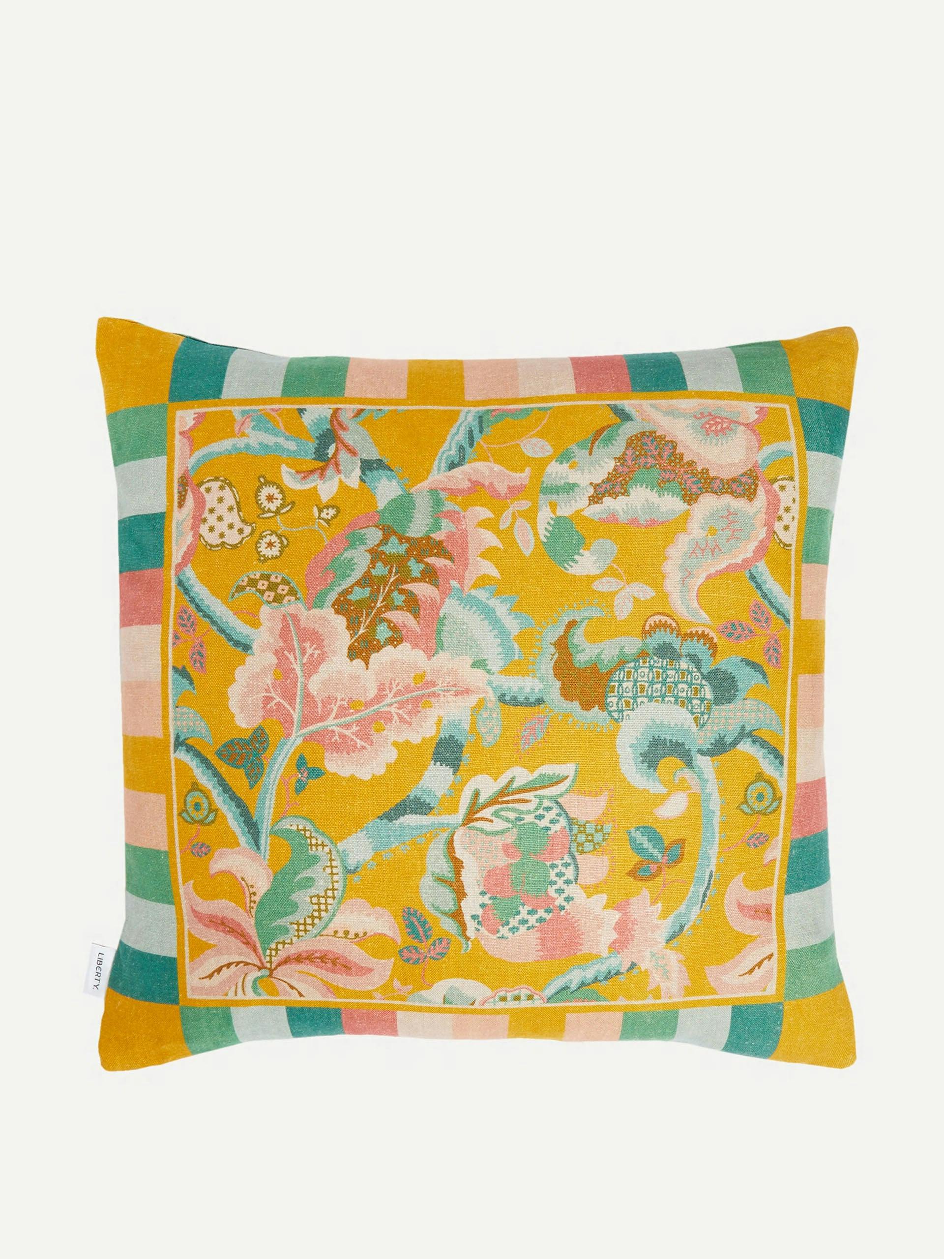 French brocade square linen cushion