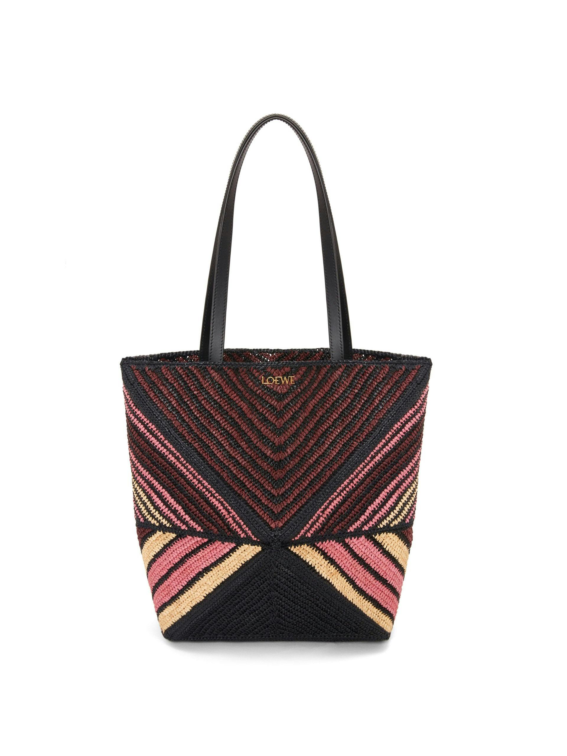 Puzzle Fold Tote in raffia