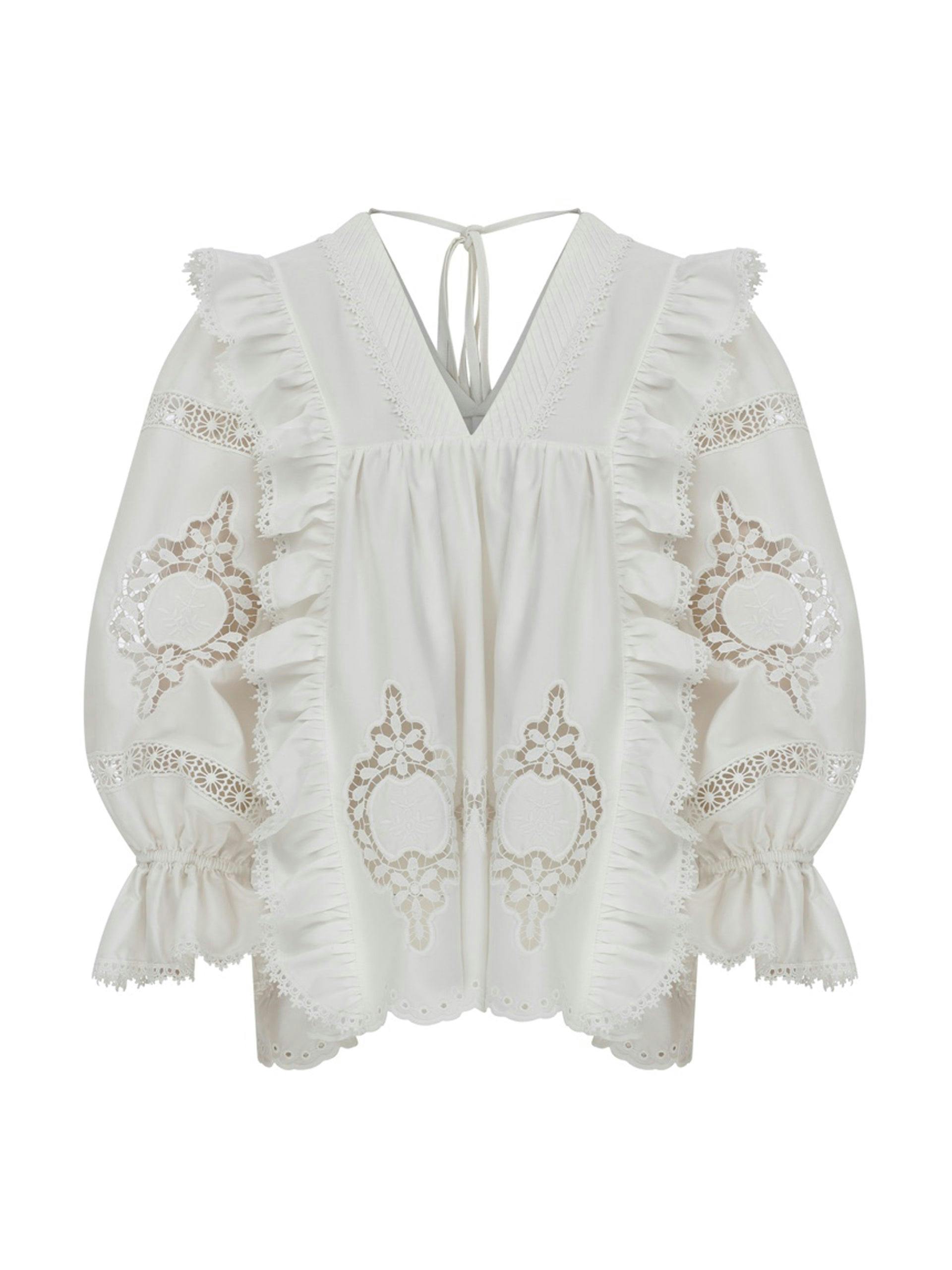 White broderie Anglaise blouse