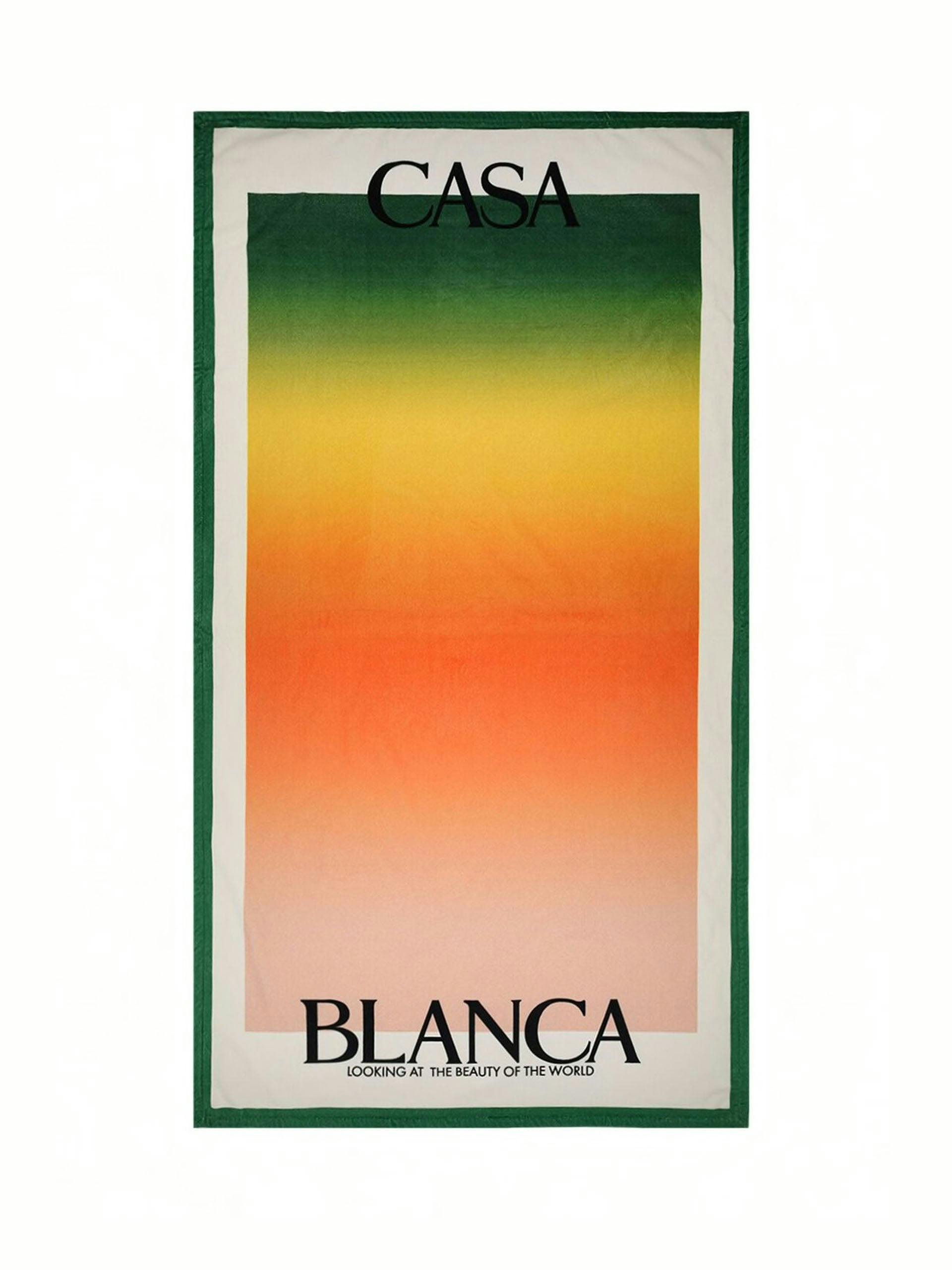 Gradient print cotton beach towel