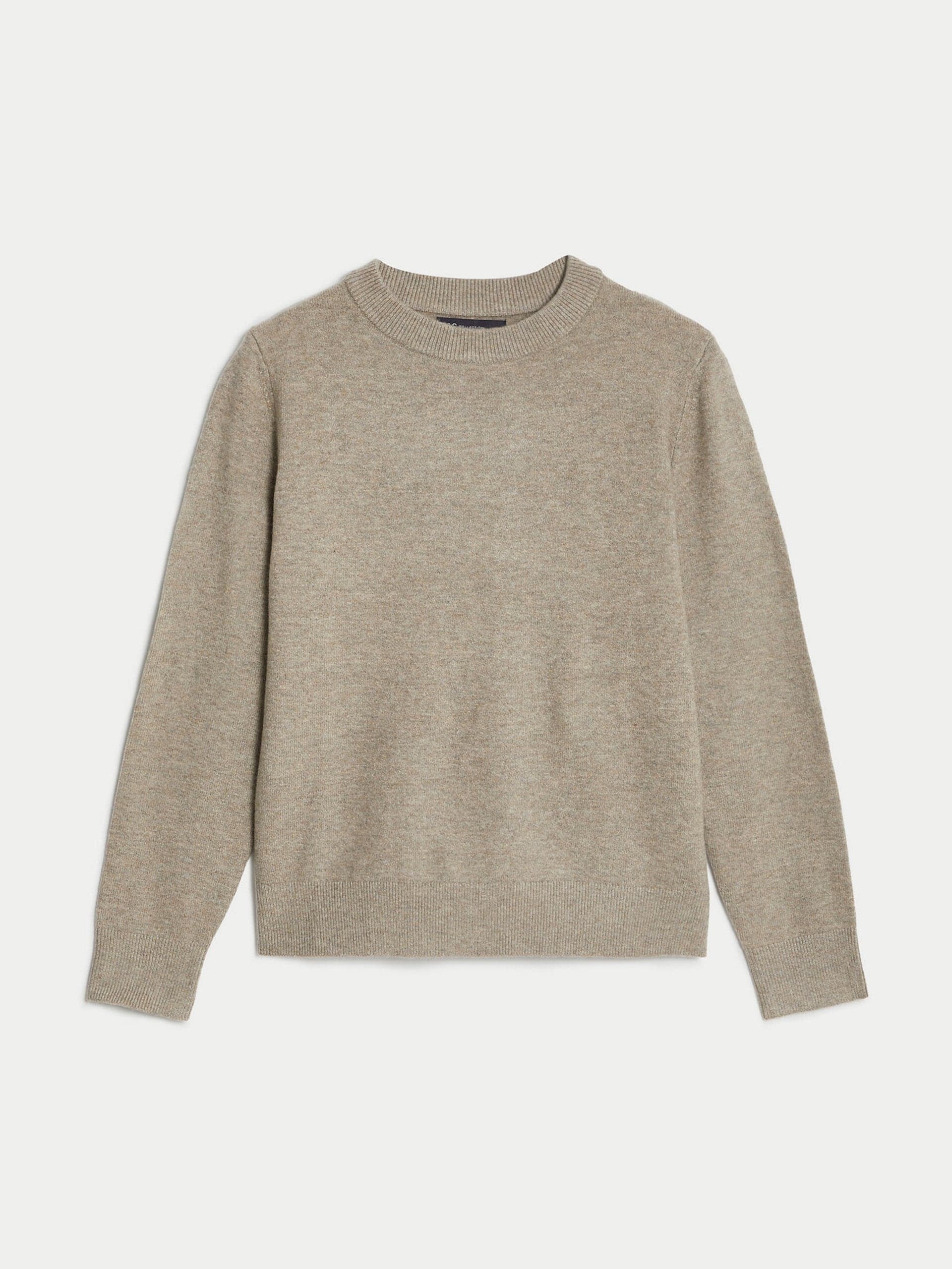 Mocha recycled blend crew neck jumper