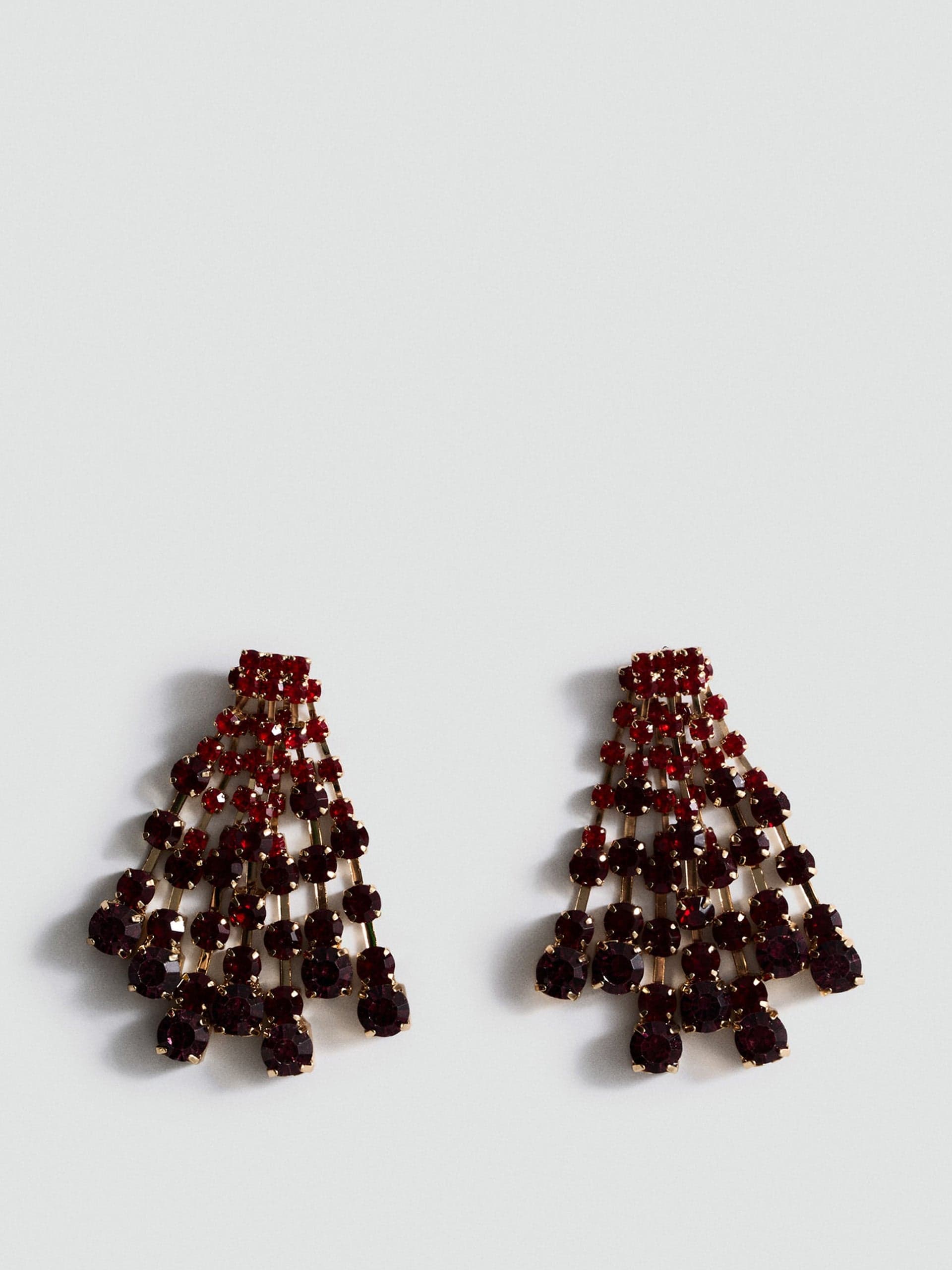 Cascade earrings with faceted crystals