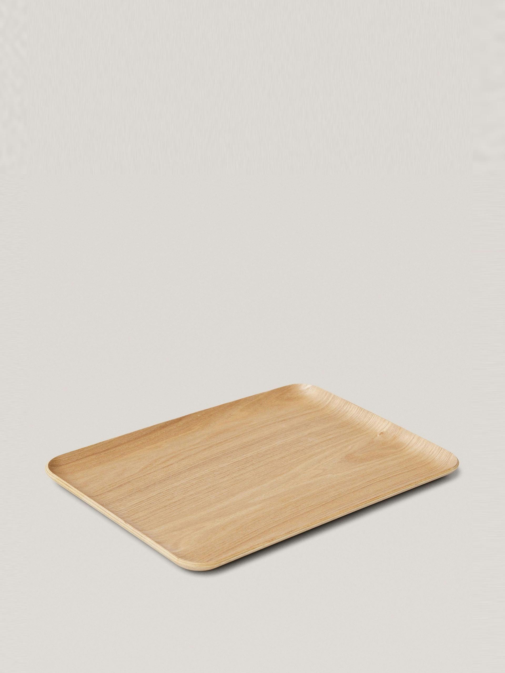 Rectangular wooden tray