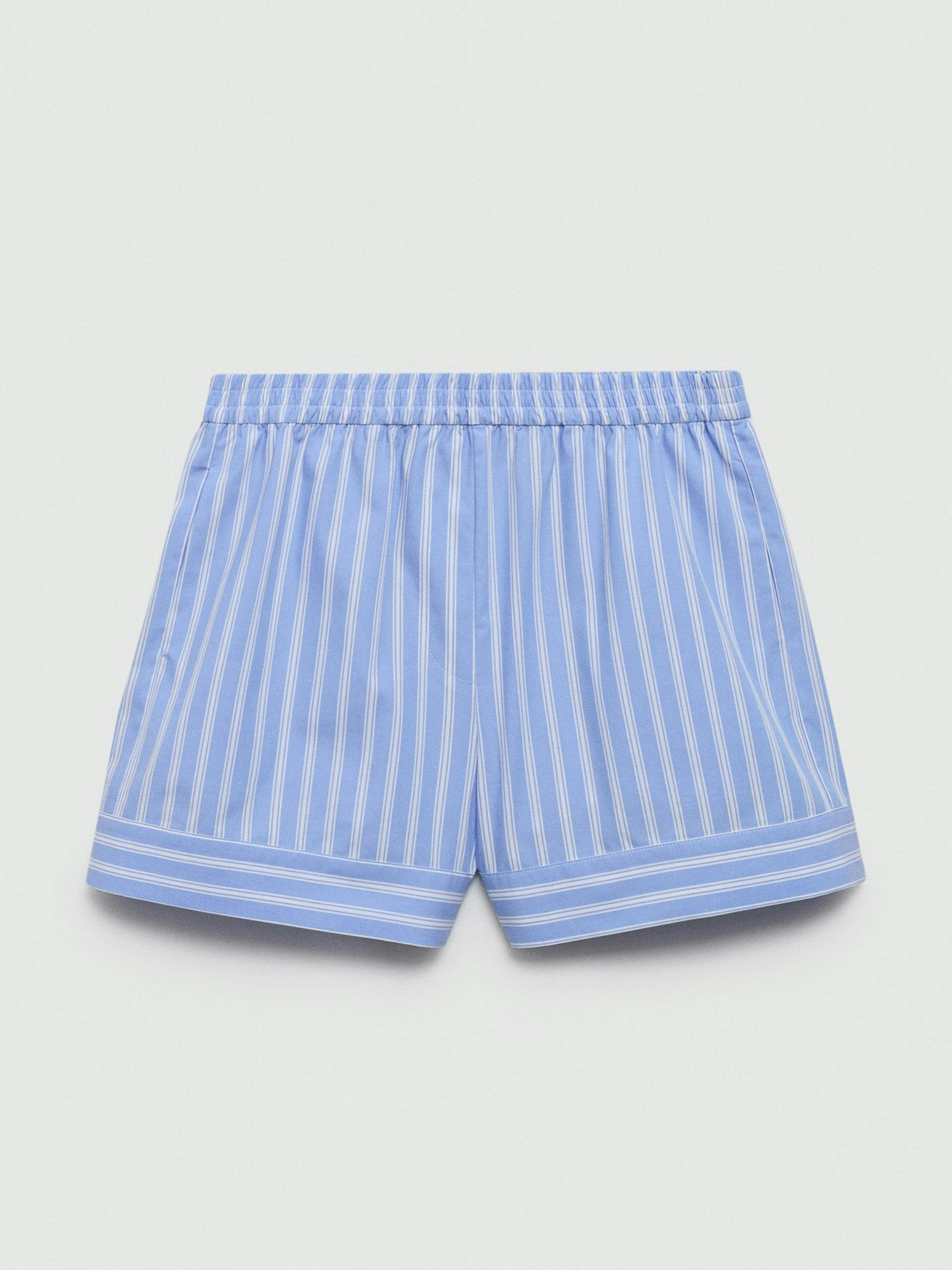 Striped straight shorts