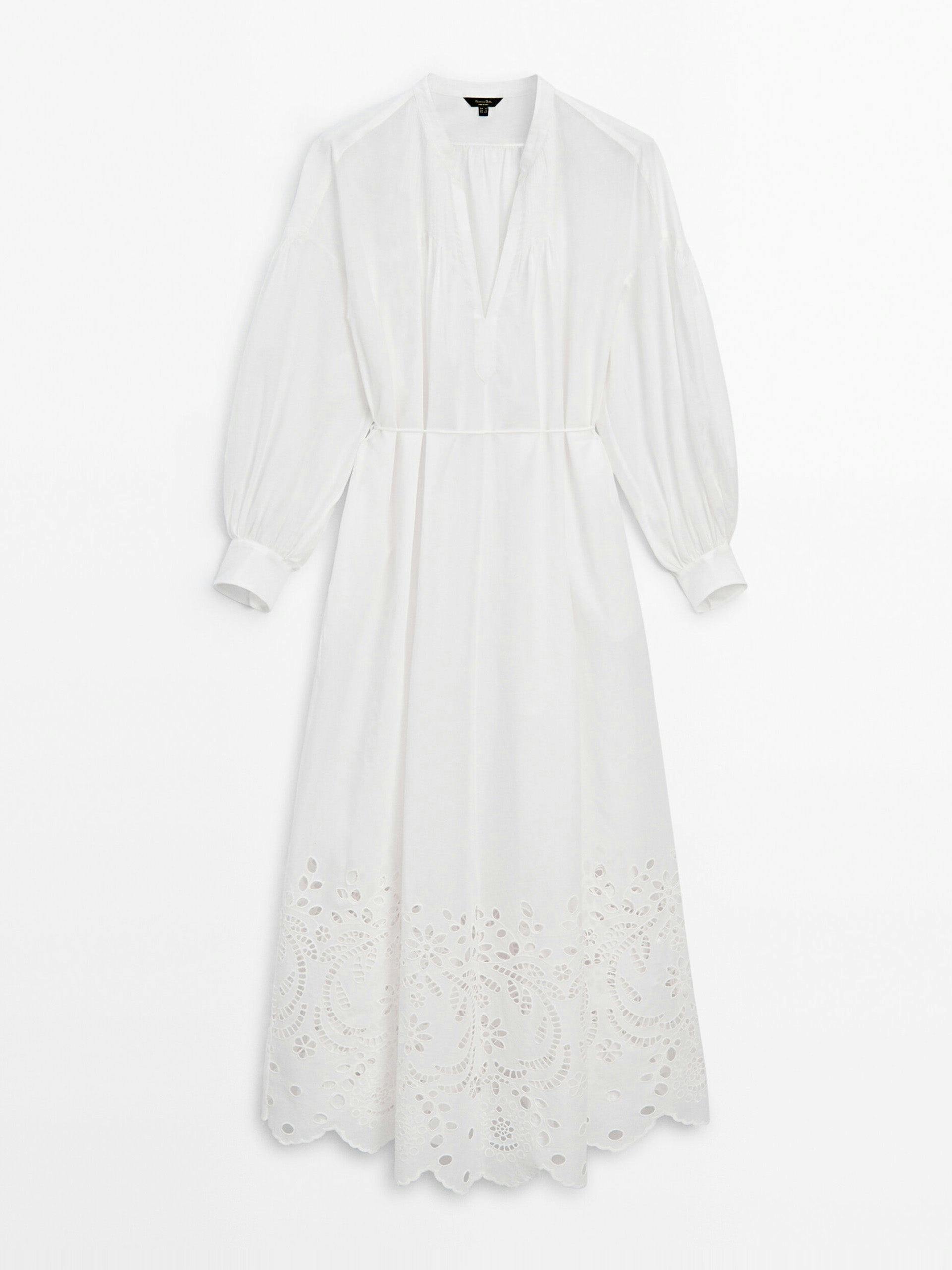 100% cotton dress with embroidered detail