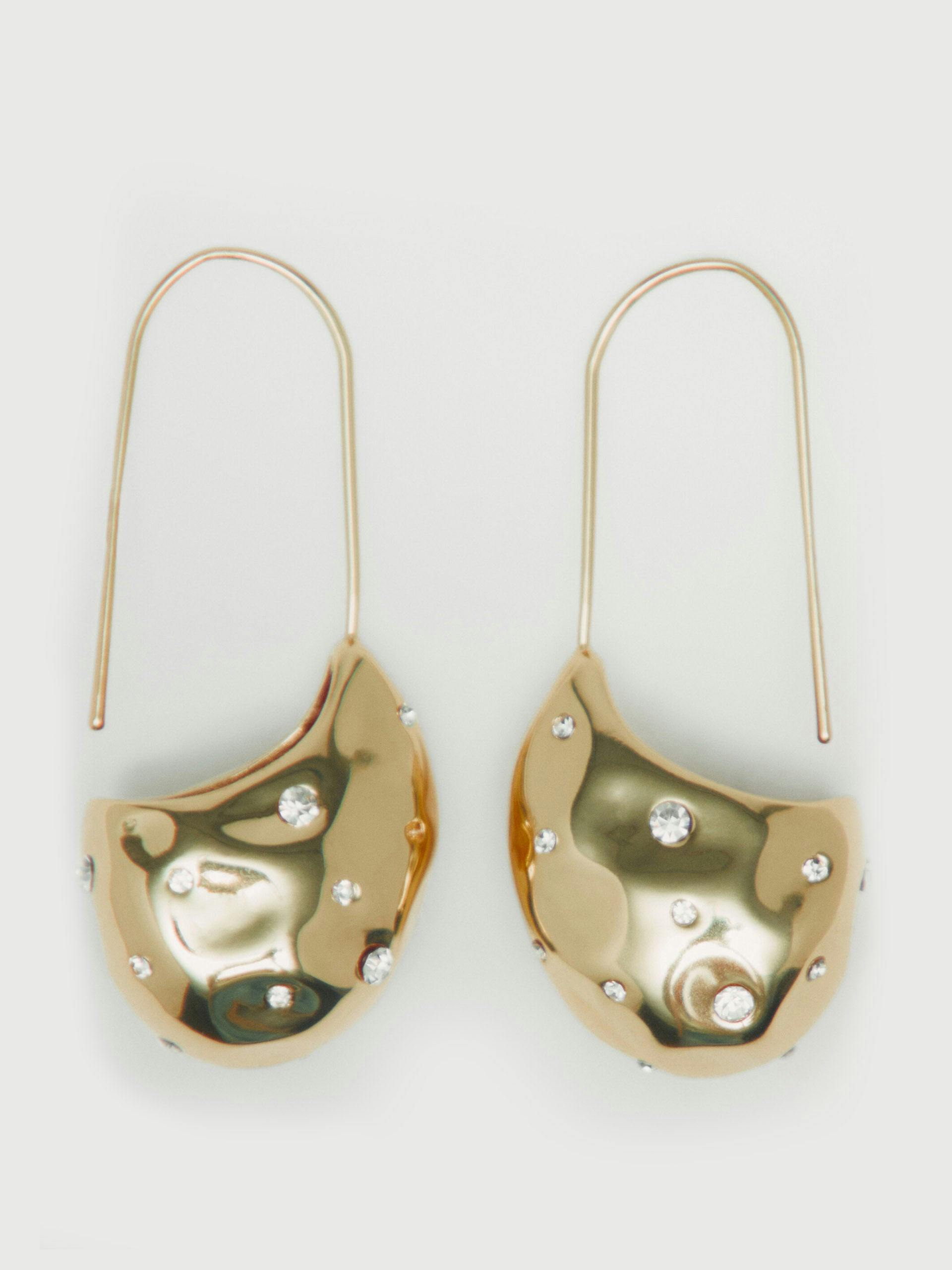 Rhinestone-encrusted droplet earrings