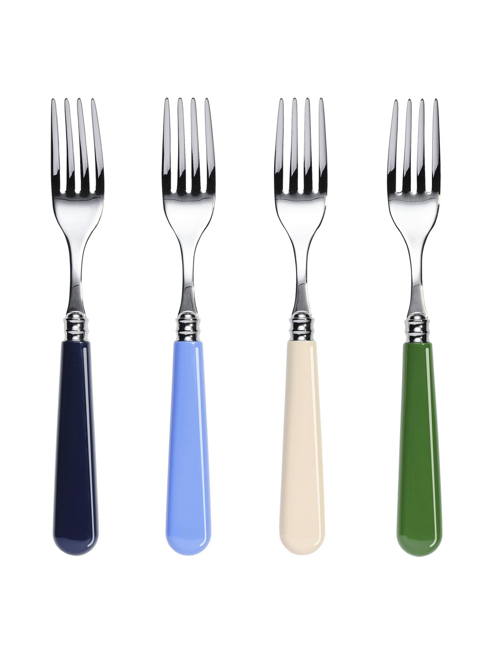 Rainbow cutlery set in blues (set of 12)
