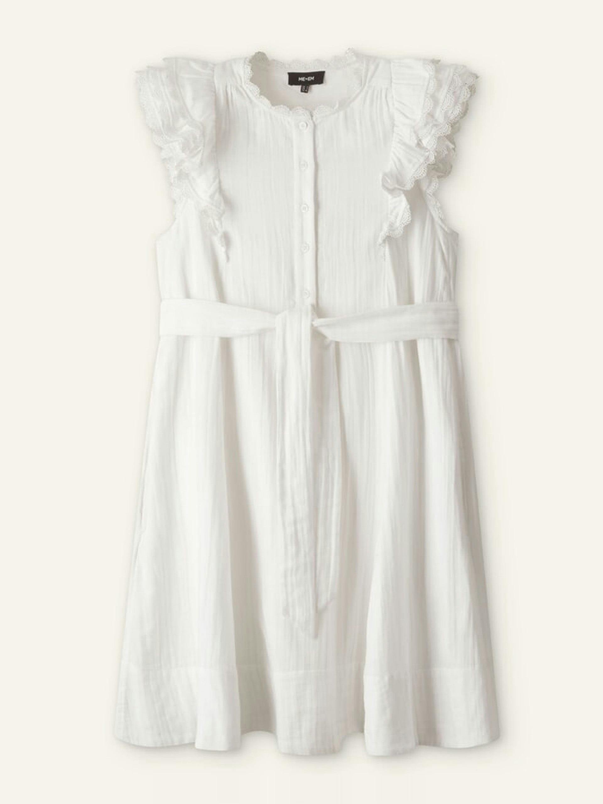 Cheesecloth frill short swing dress