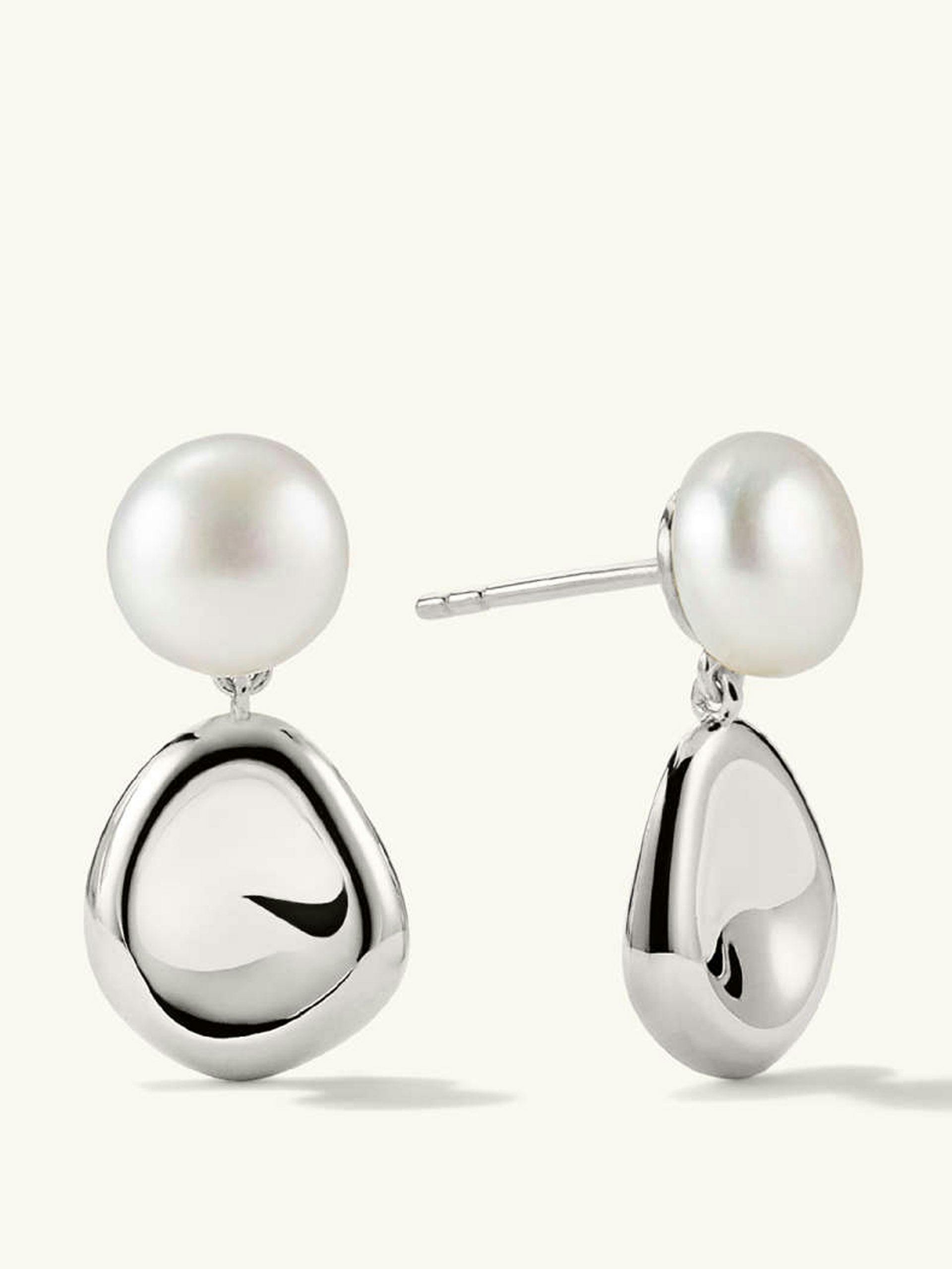 Pearl sculptural drop earrings