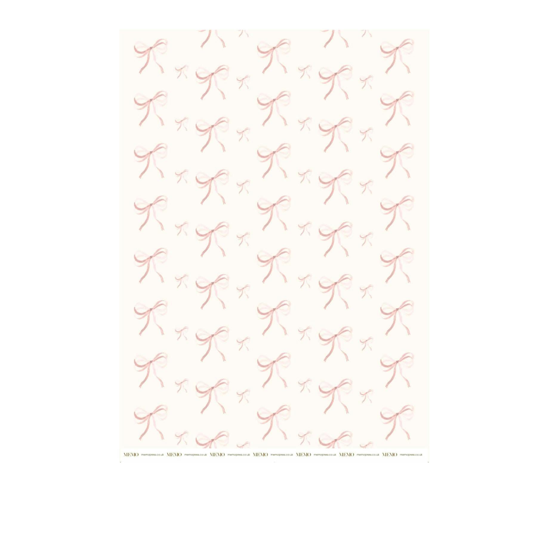 Shell pink bow wrapping paper