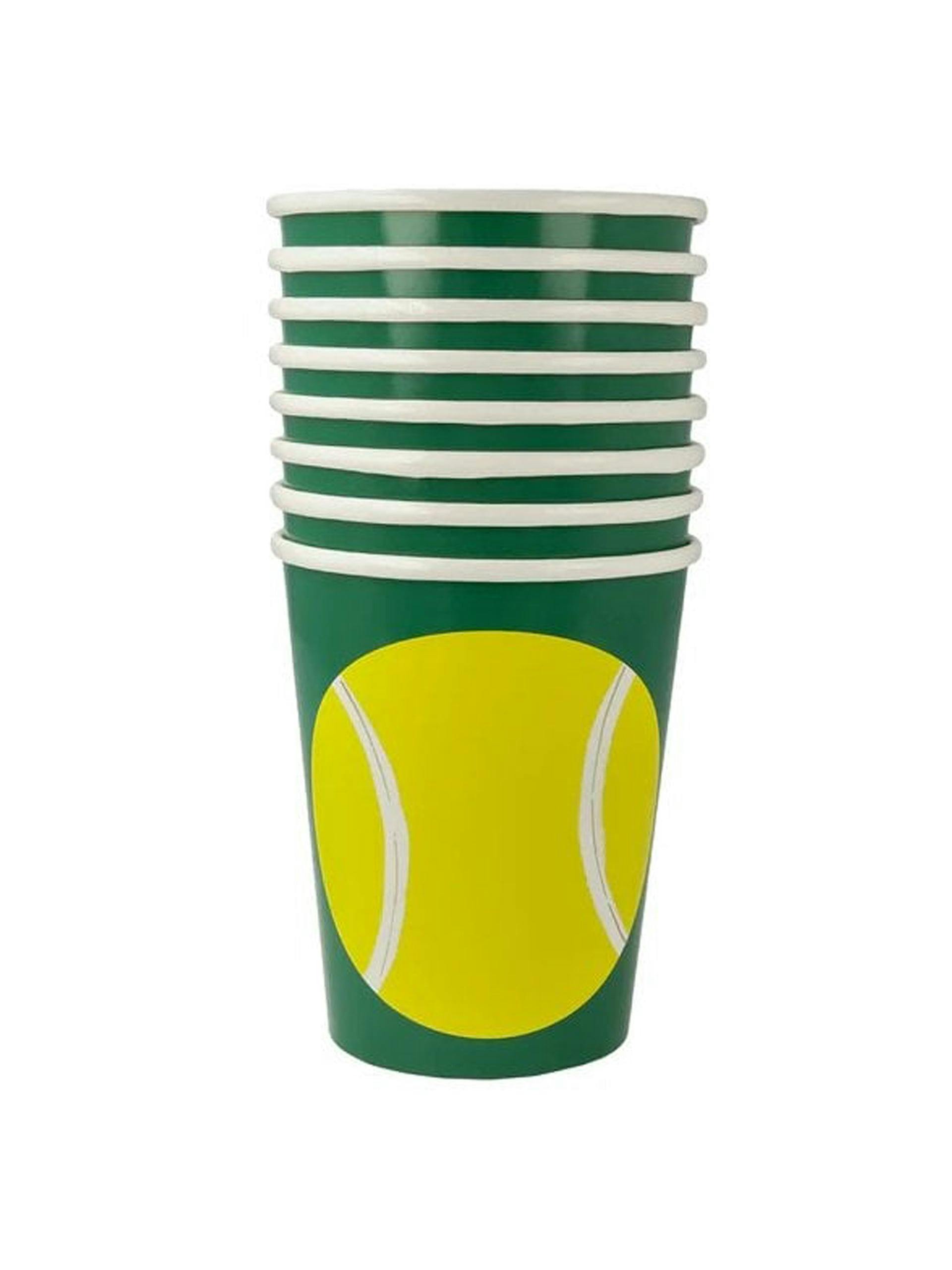 Tennis ball-print paper cups (pack of 8)