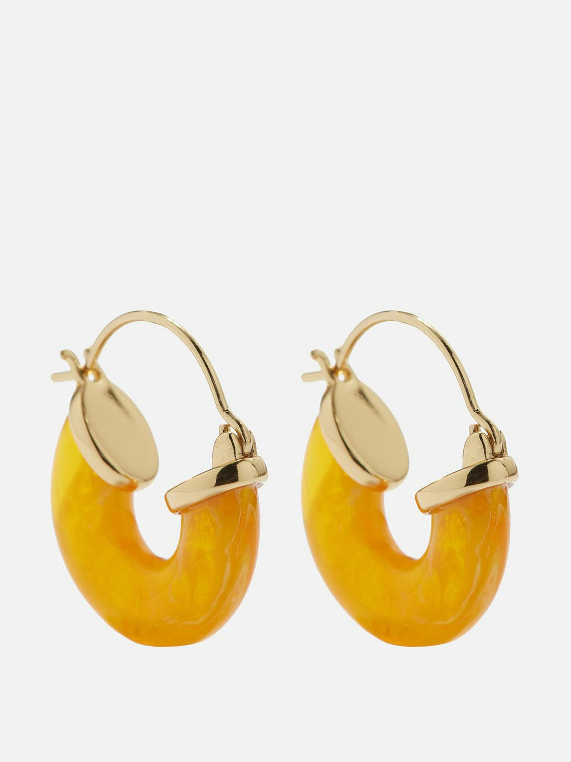 Petit Swell resin gold-plated hoop earrings