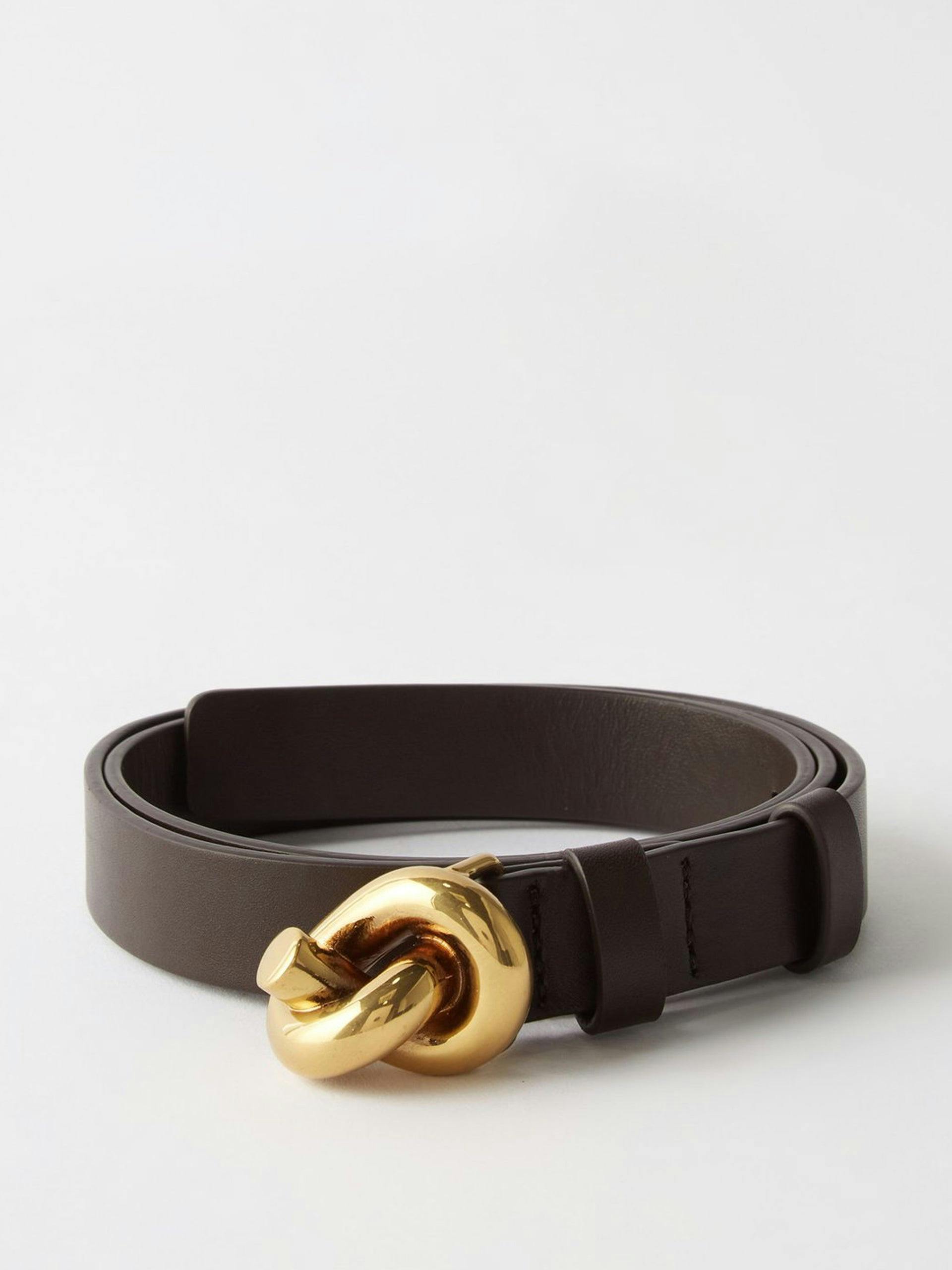 Brown knot leather belt