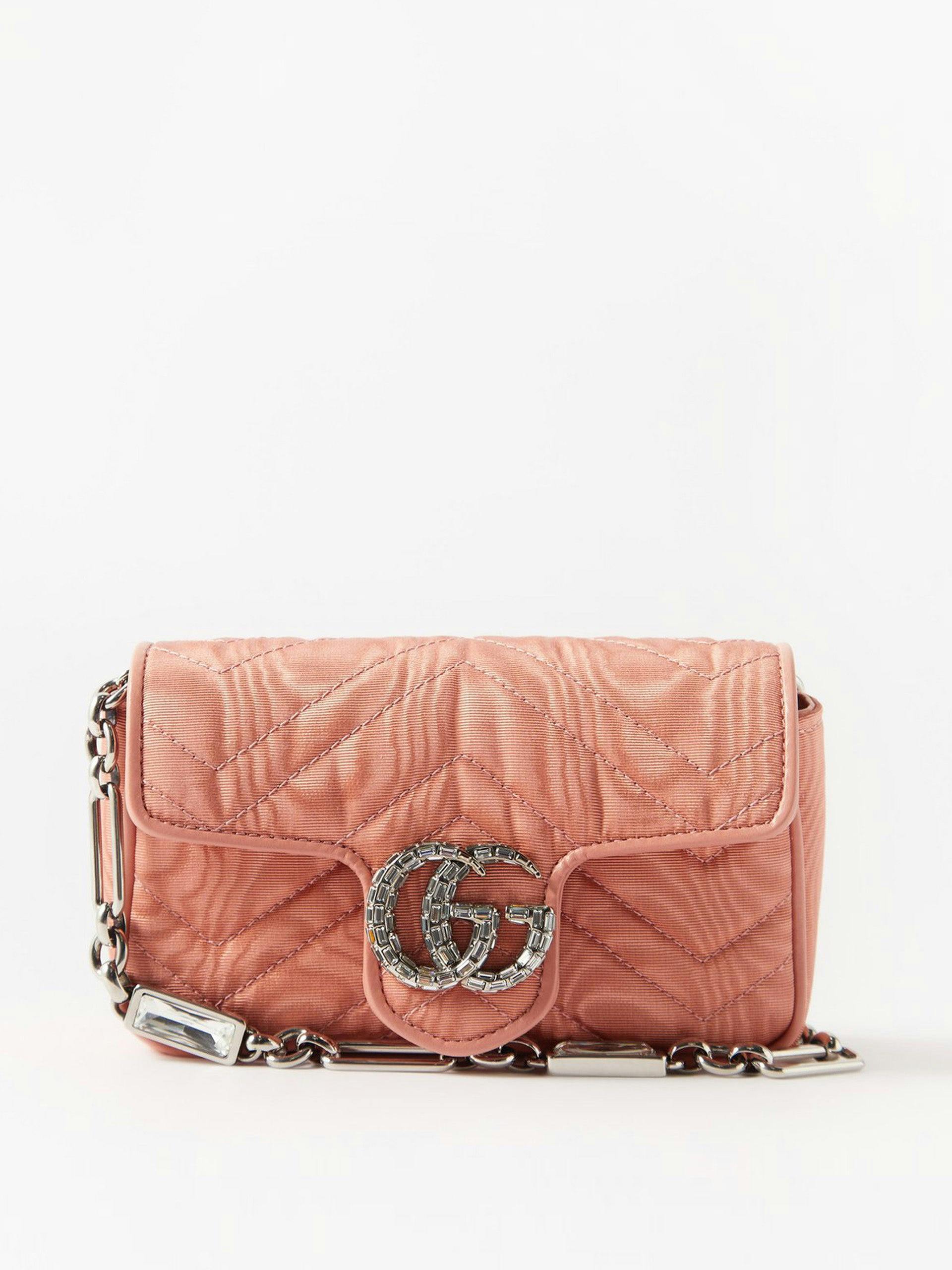 Pink moiré crystal-GG Marmont bag