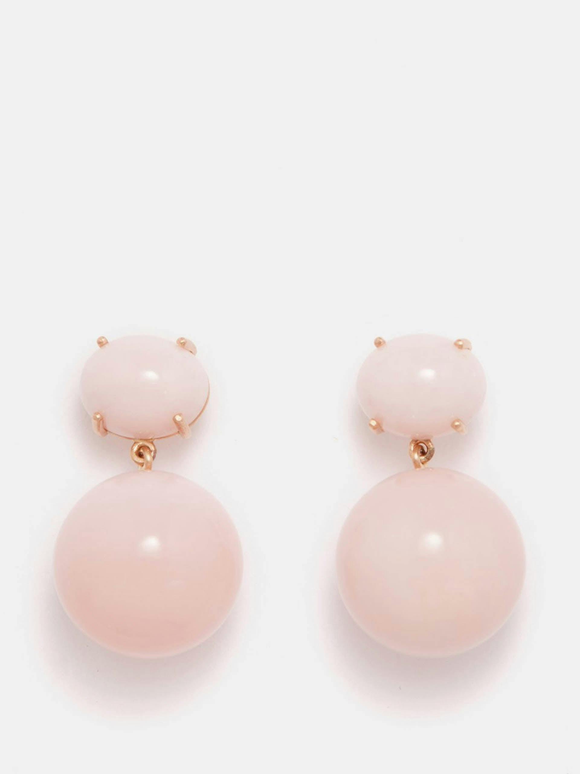 Opal and 18kt rose-gold earrings
