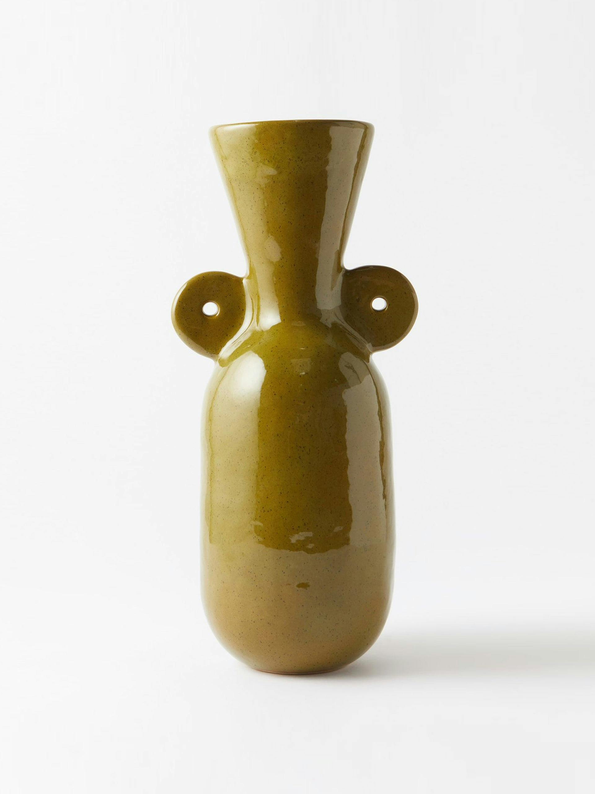 Handmade glazed stoneware vase