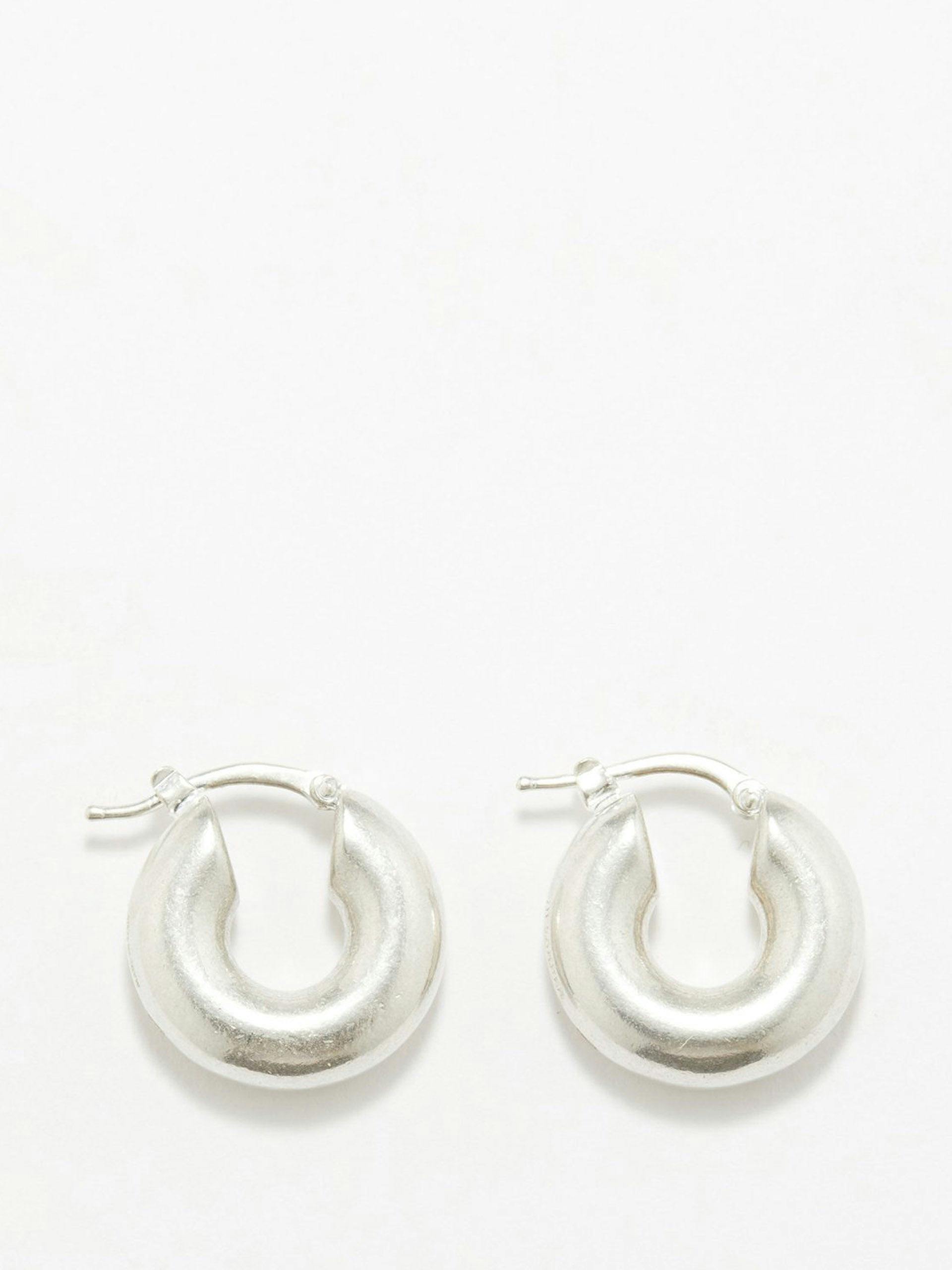 Sterling-silver hoop earrings