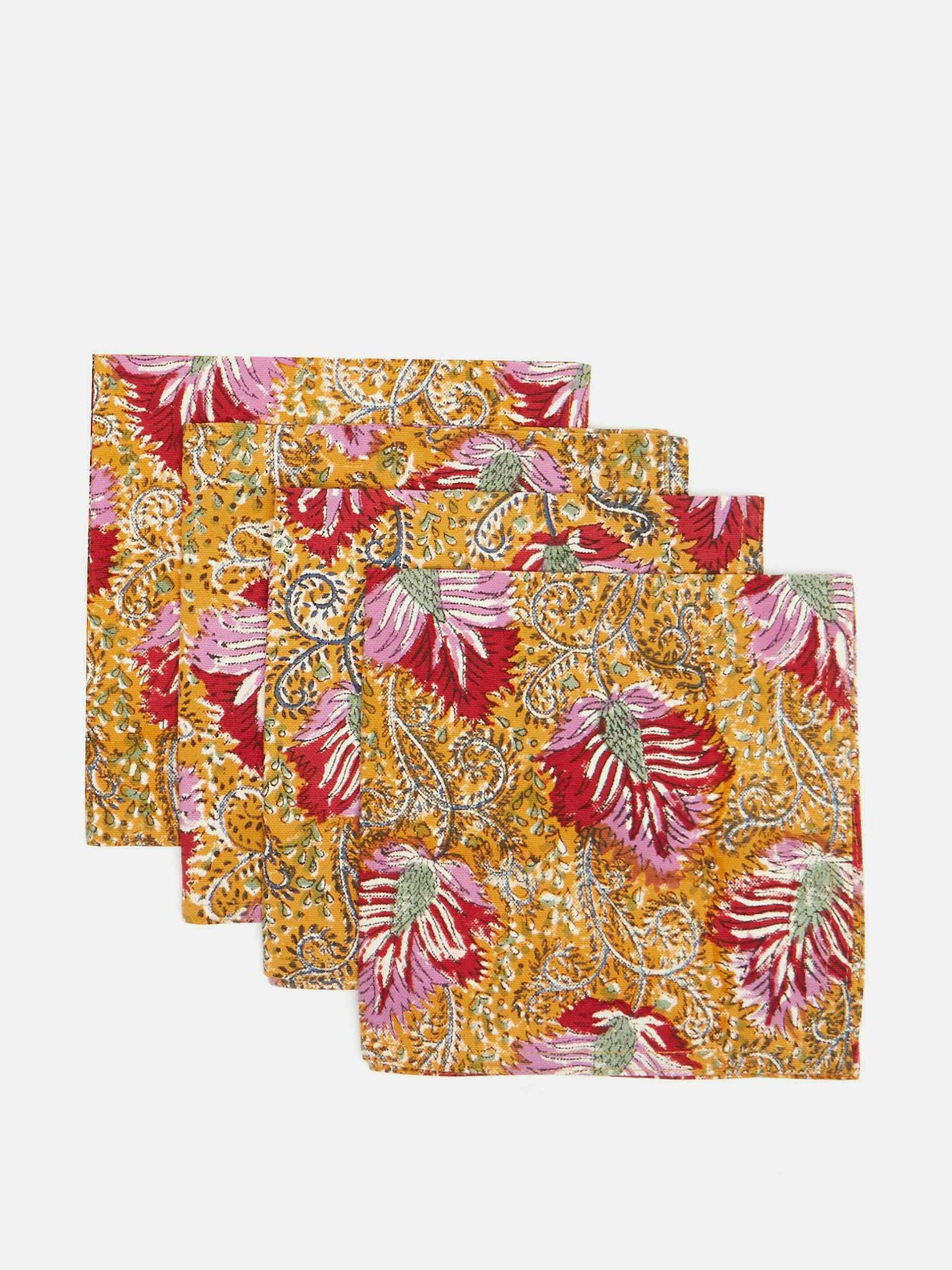 Block-printed cotton napkins (set of 4)