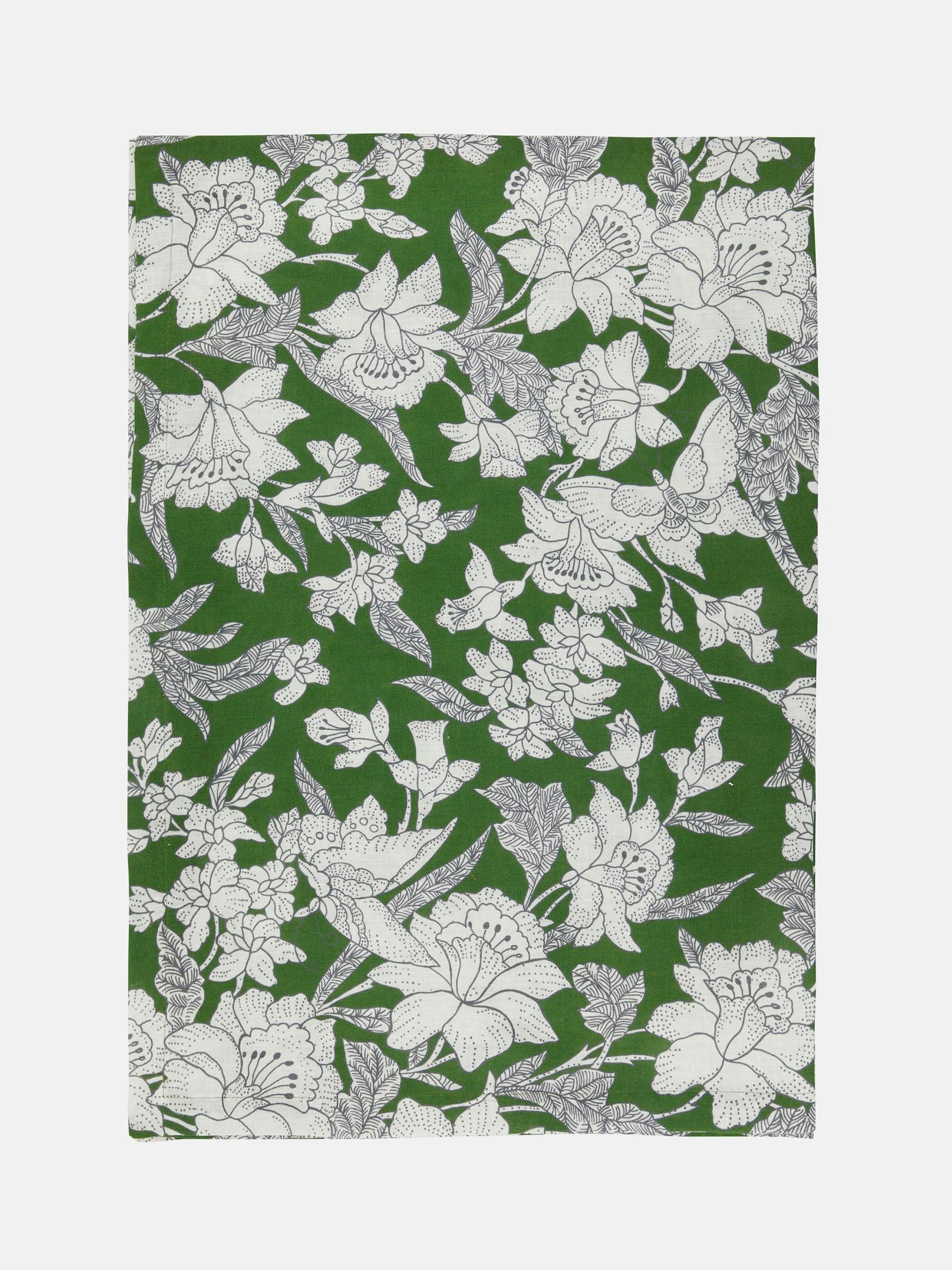 Green printed tablecloth