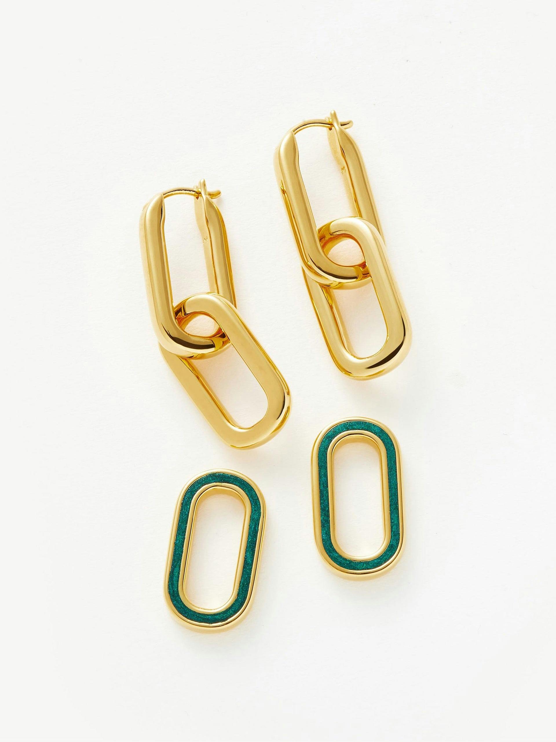 Convertible double link hoop earrings