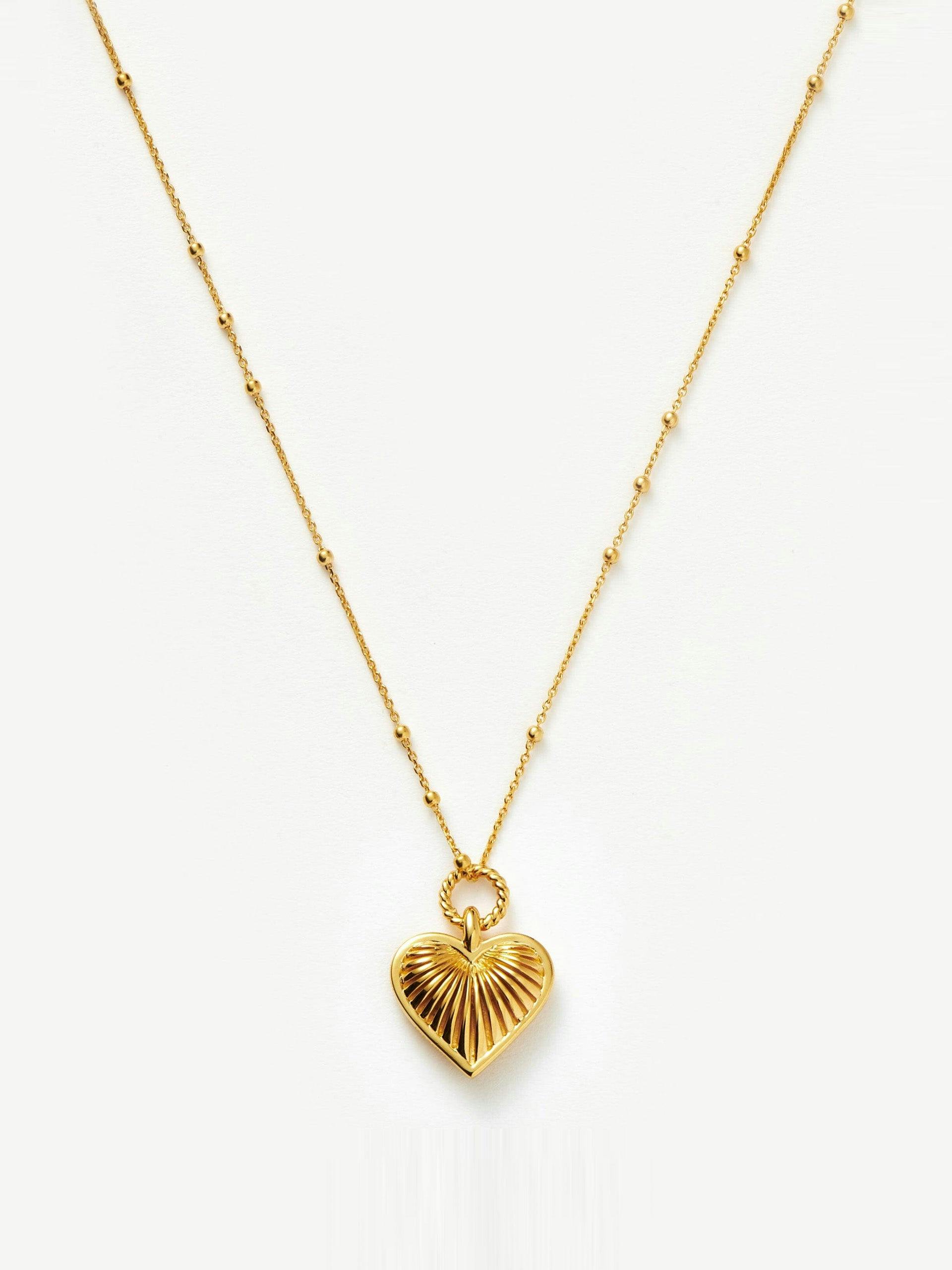 Ridge heart charm pendant necklace