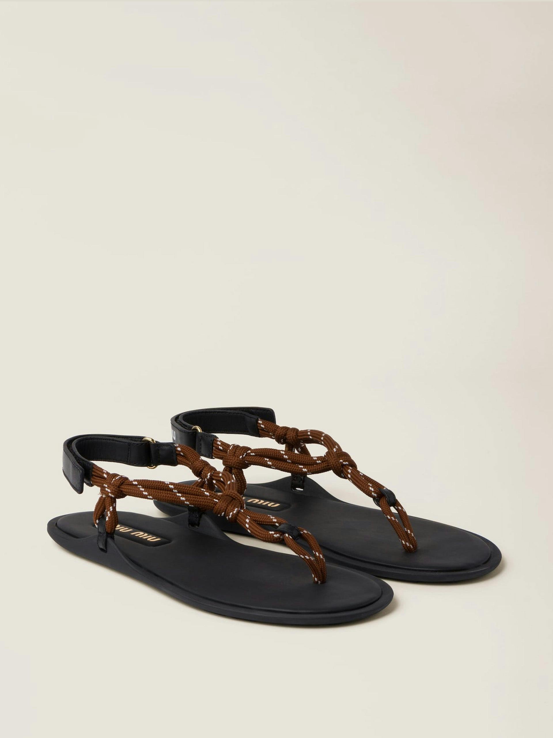 Riviere cord and leather sandals