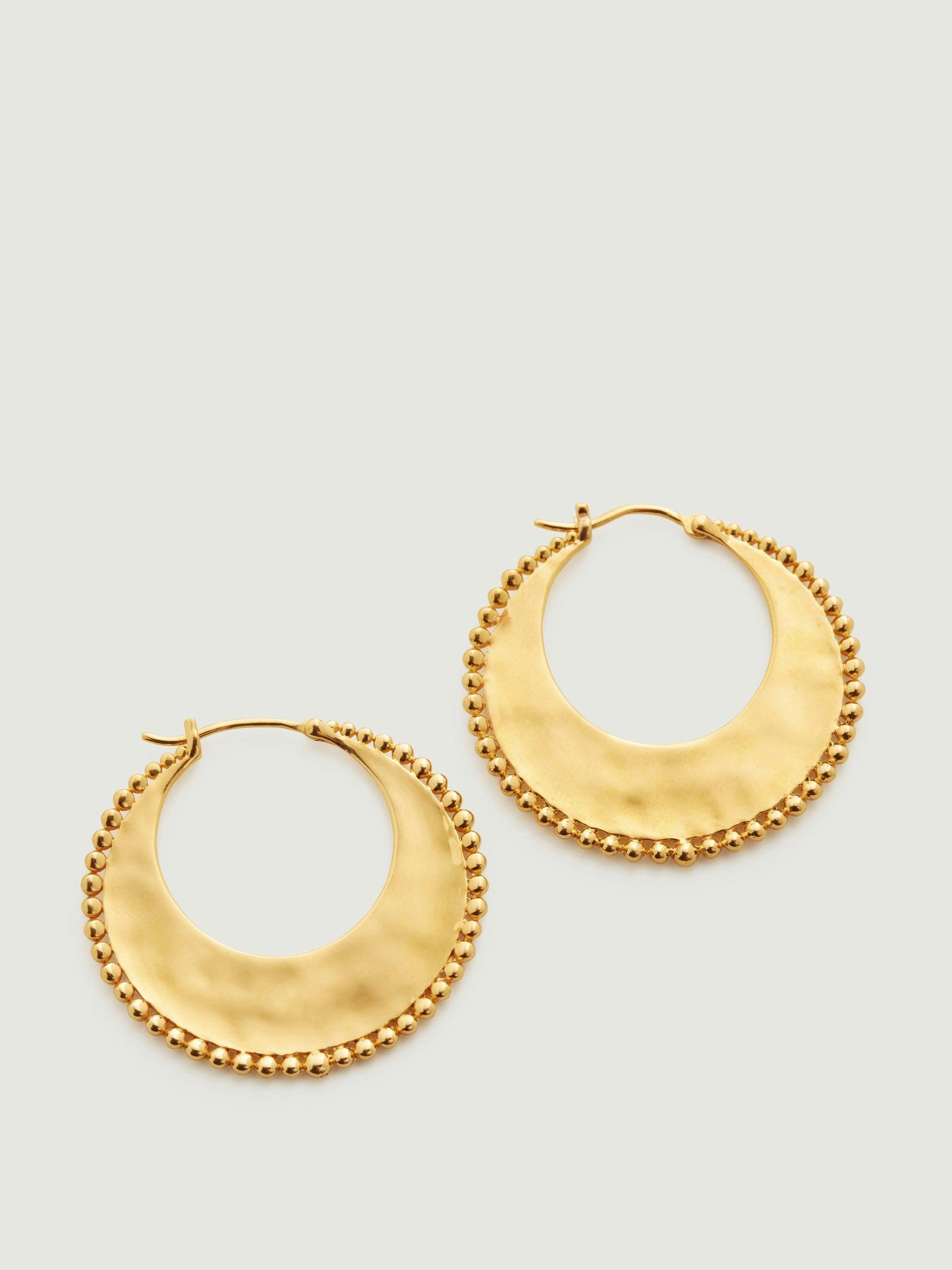 Deia beaded large hoop earrings