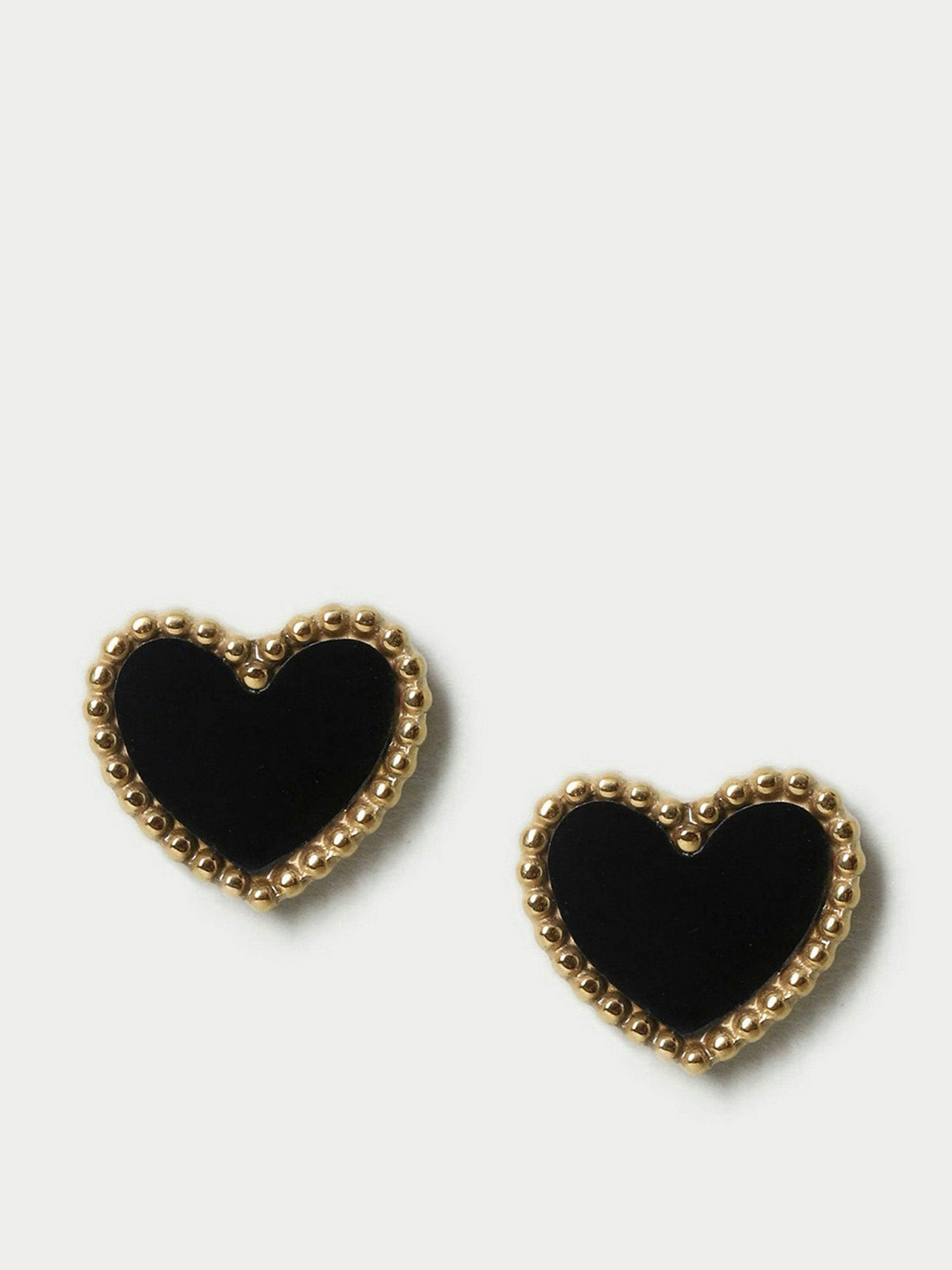 Mini heart stud earrings