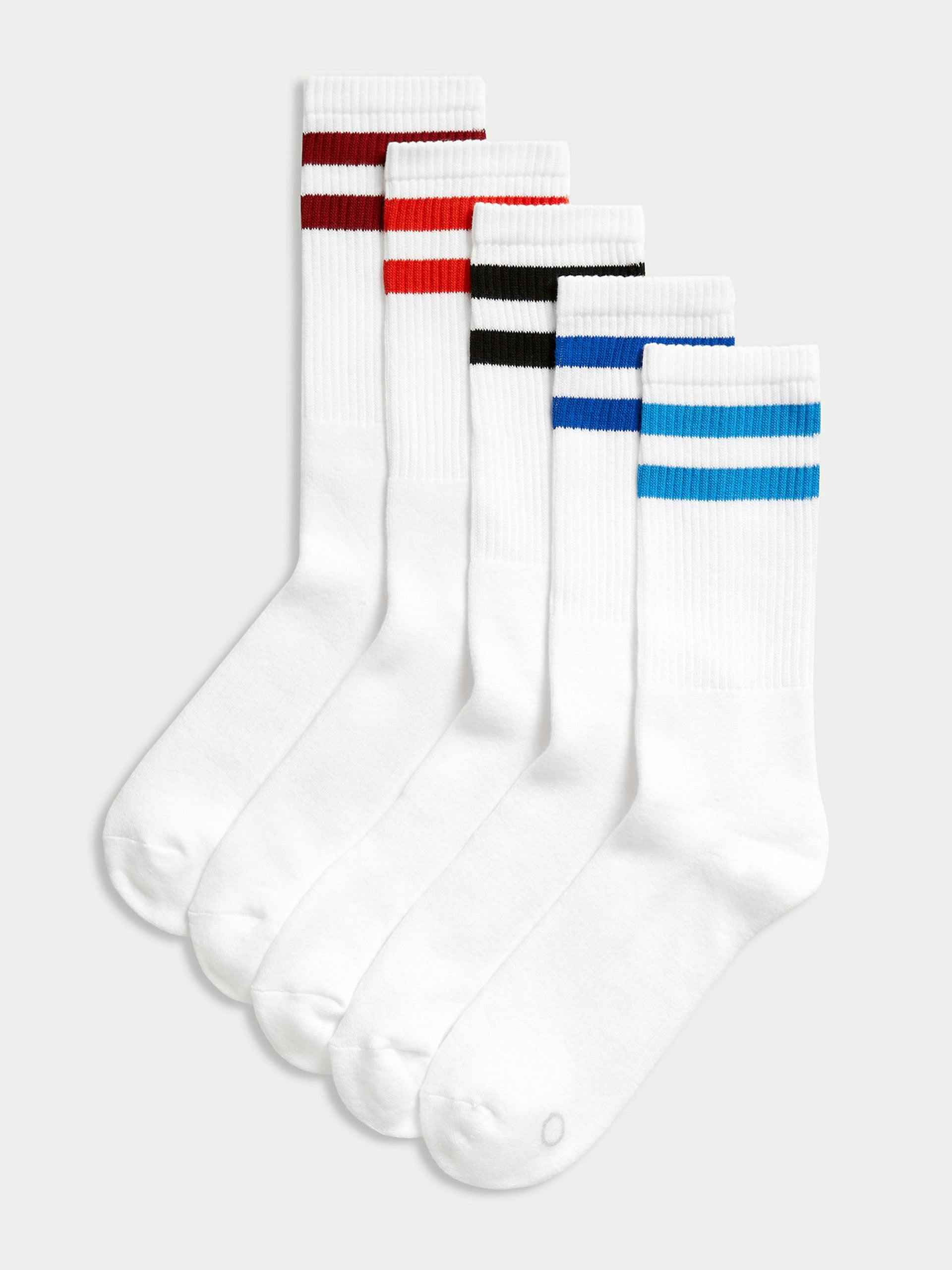 Striped cotton rich sports socks (set of 5)