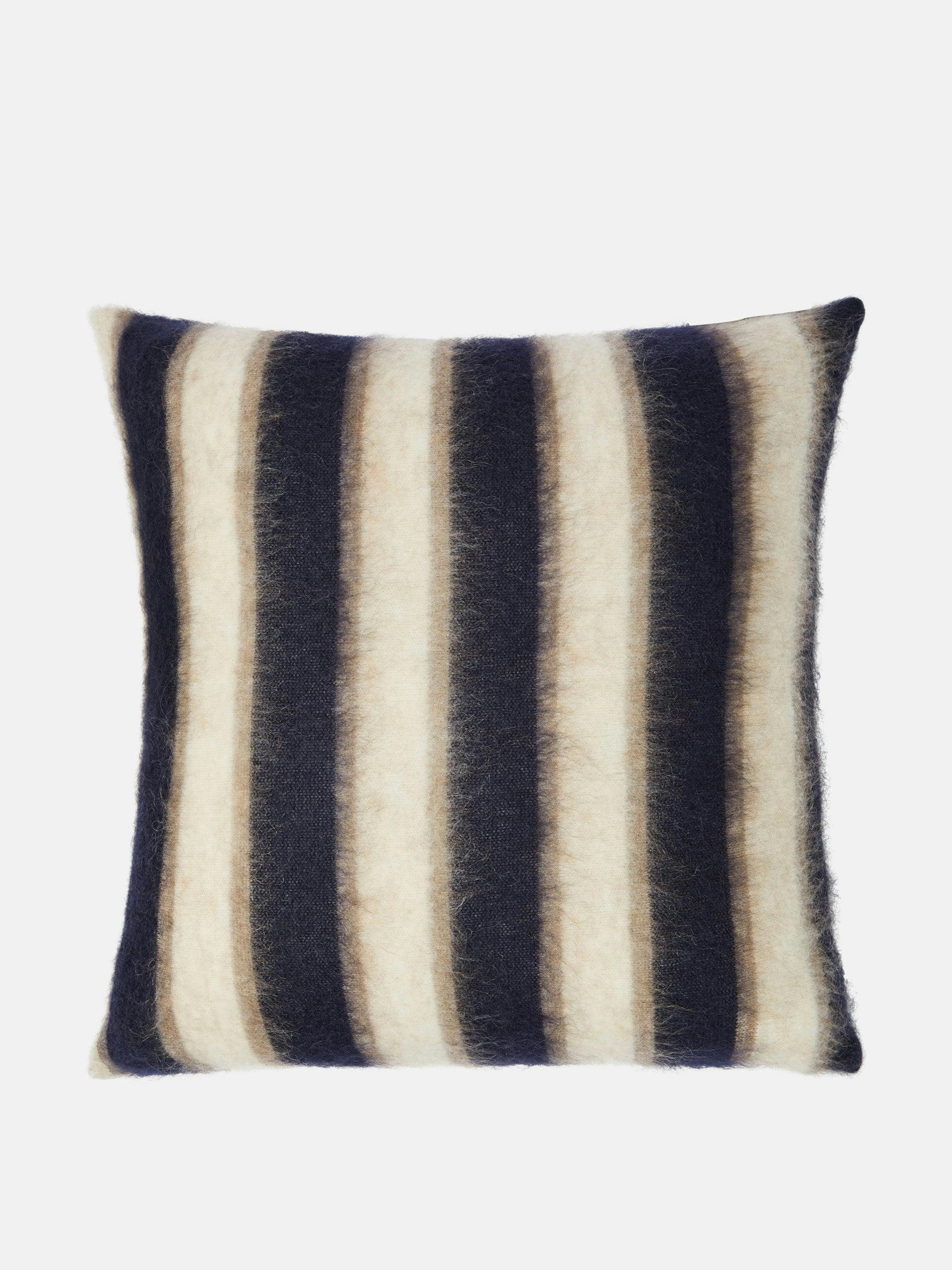 Striped mohair-blend cushion
