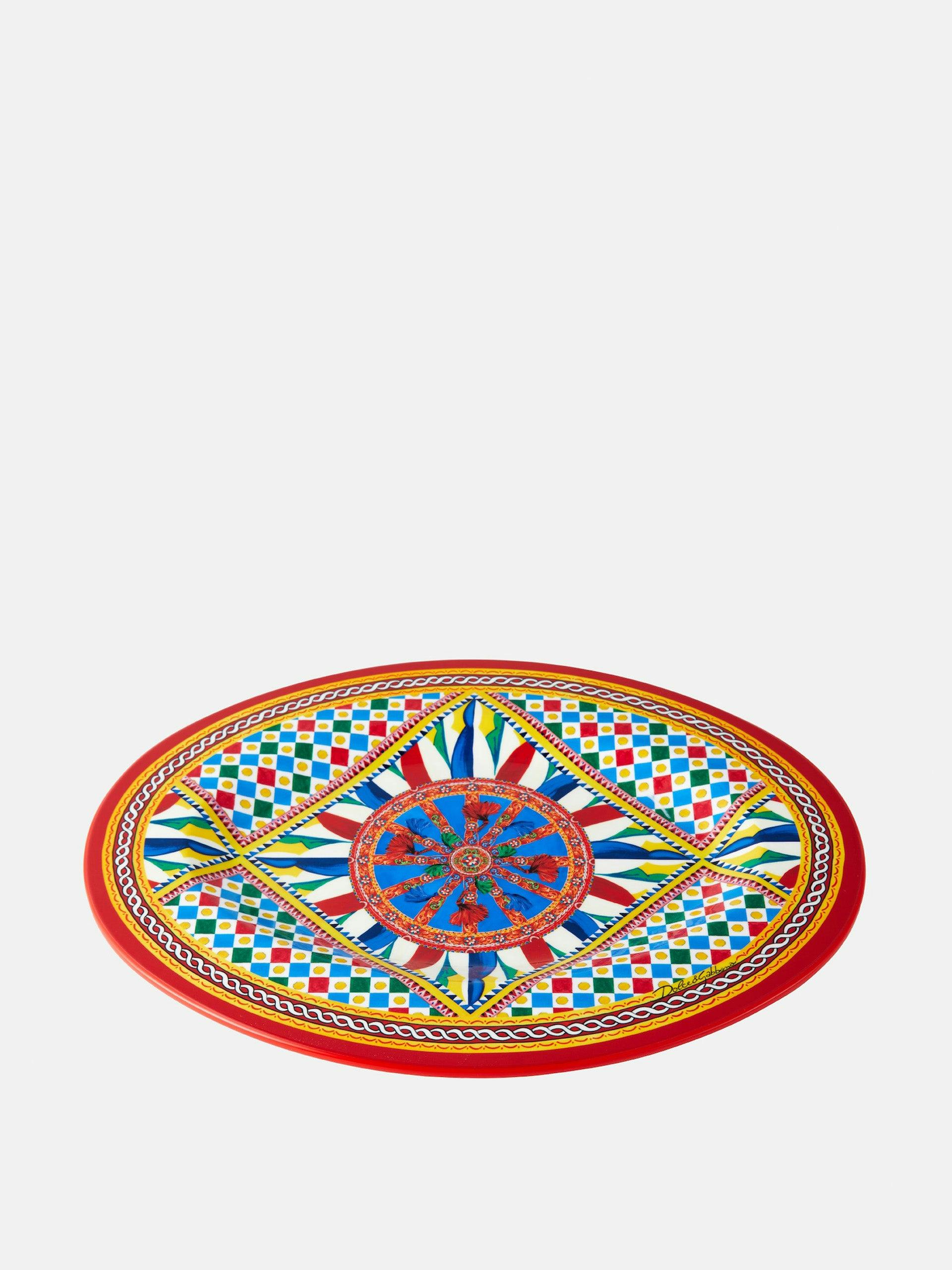 Multi-coloured wooden tray