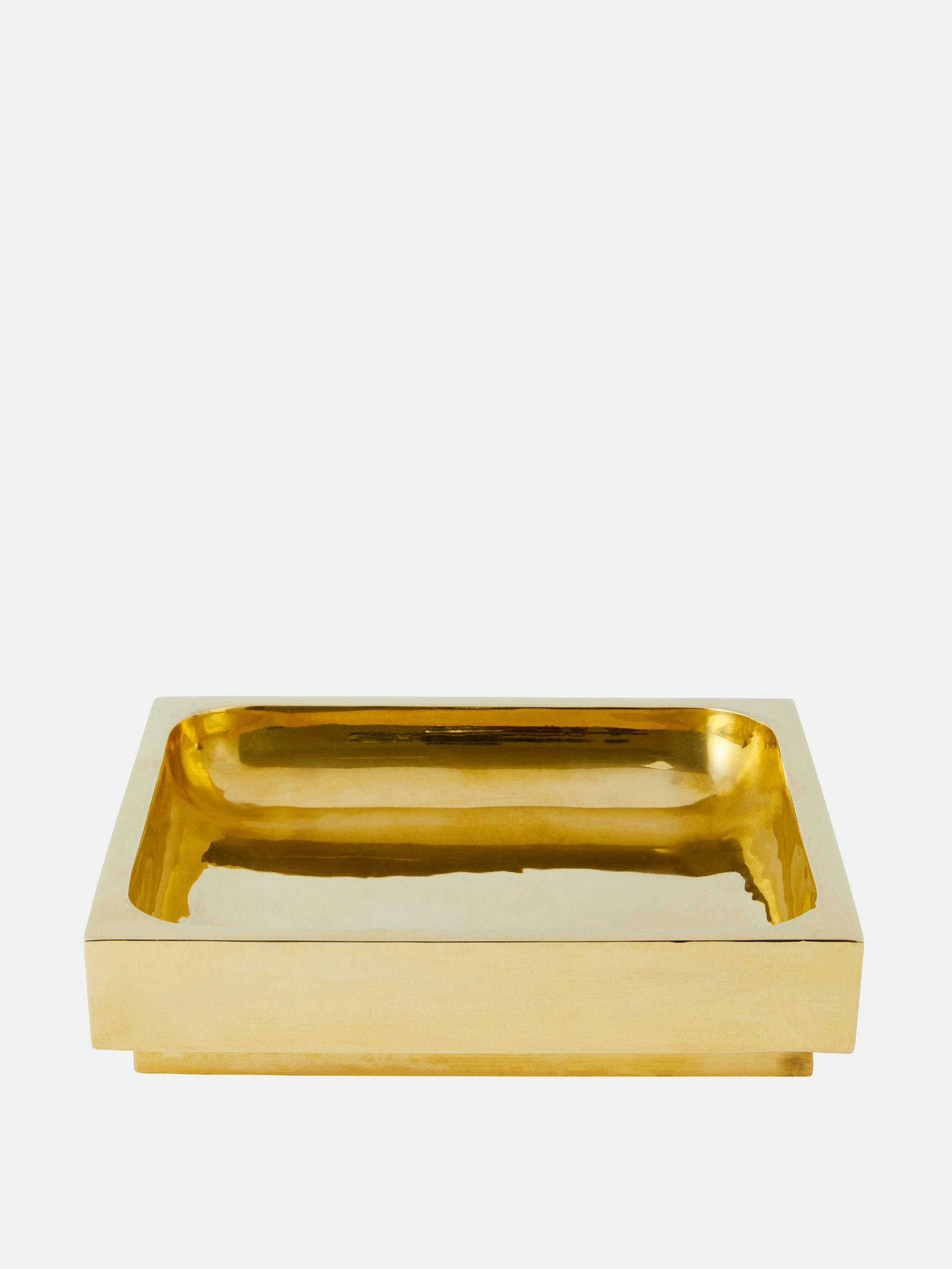 Square gold tray