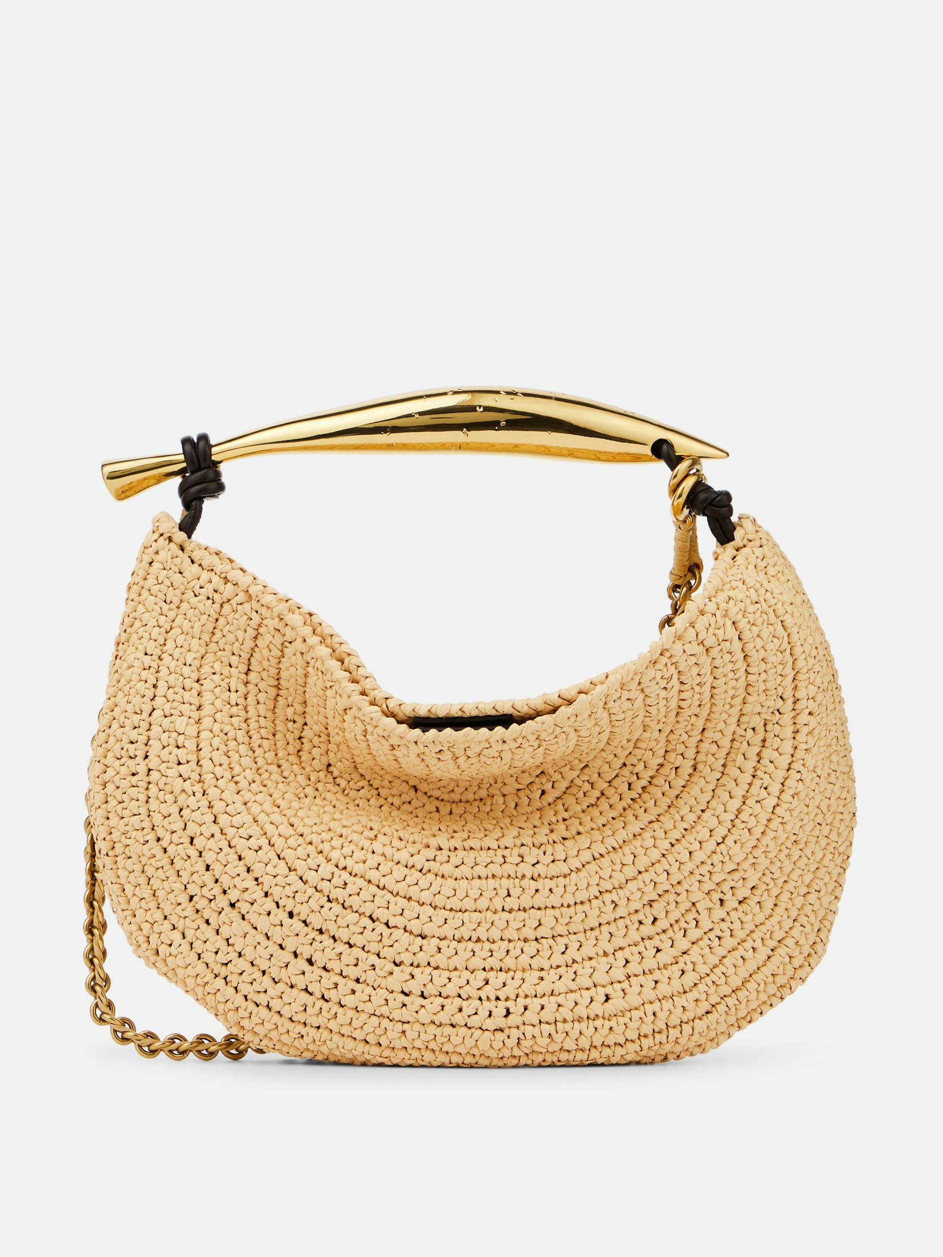 Sardine raffia-effect tote bag