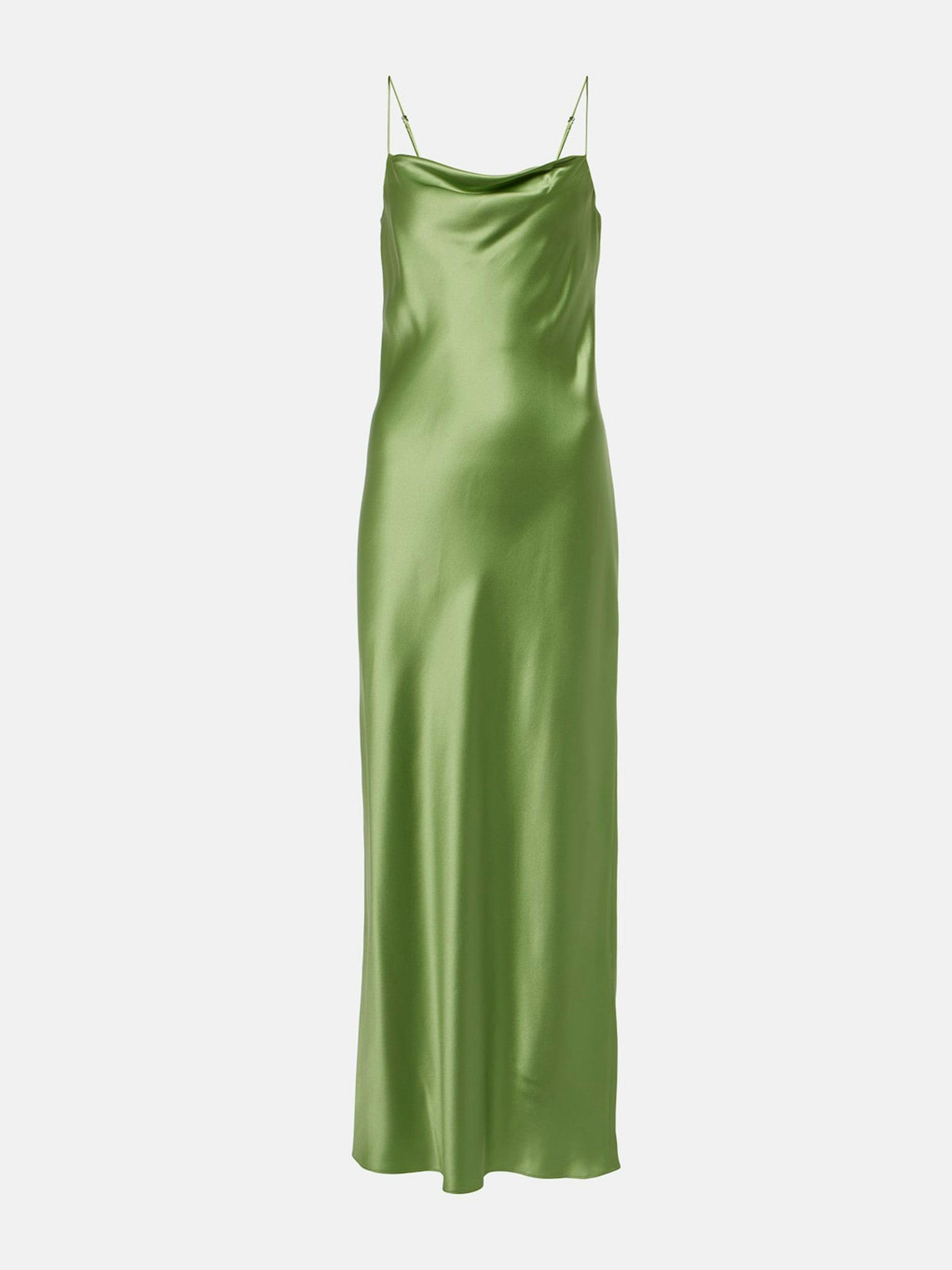 Shiny Statement silk charmeuse maxi dress