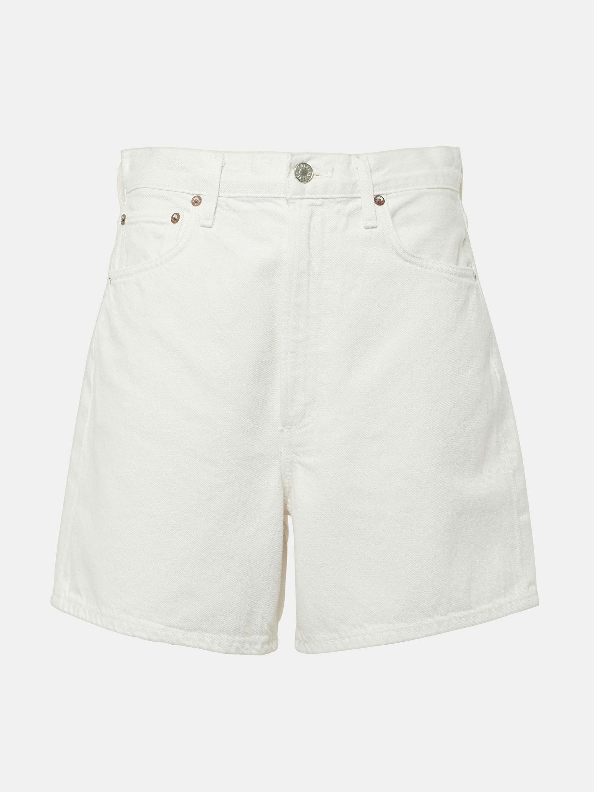 Stella high-rise denim shorts