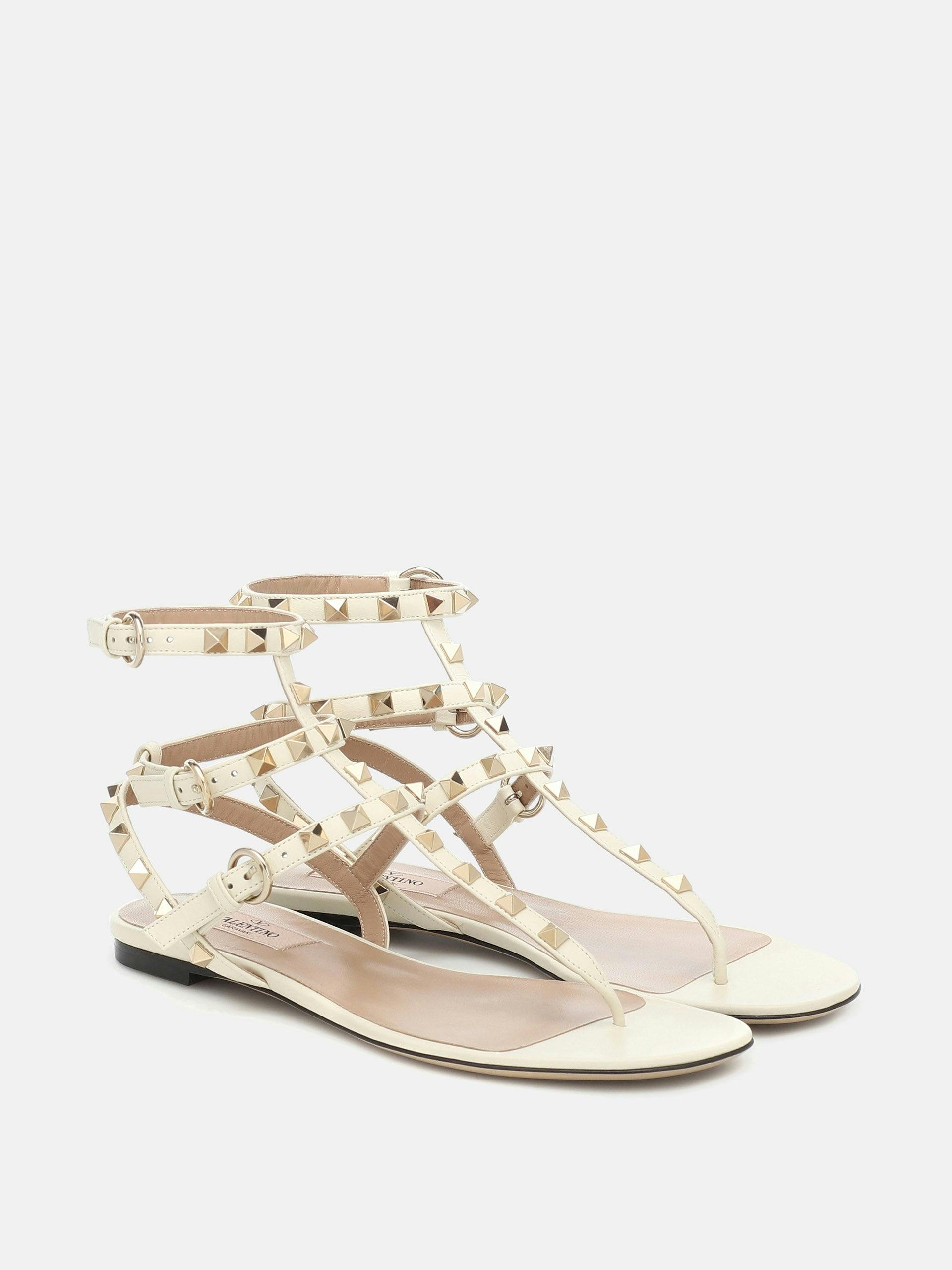 Rockstud leather sandals