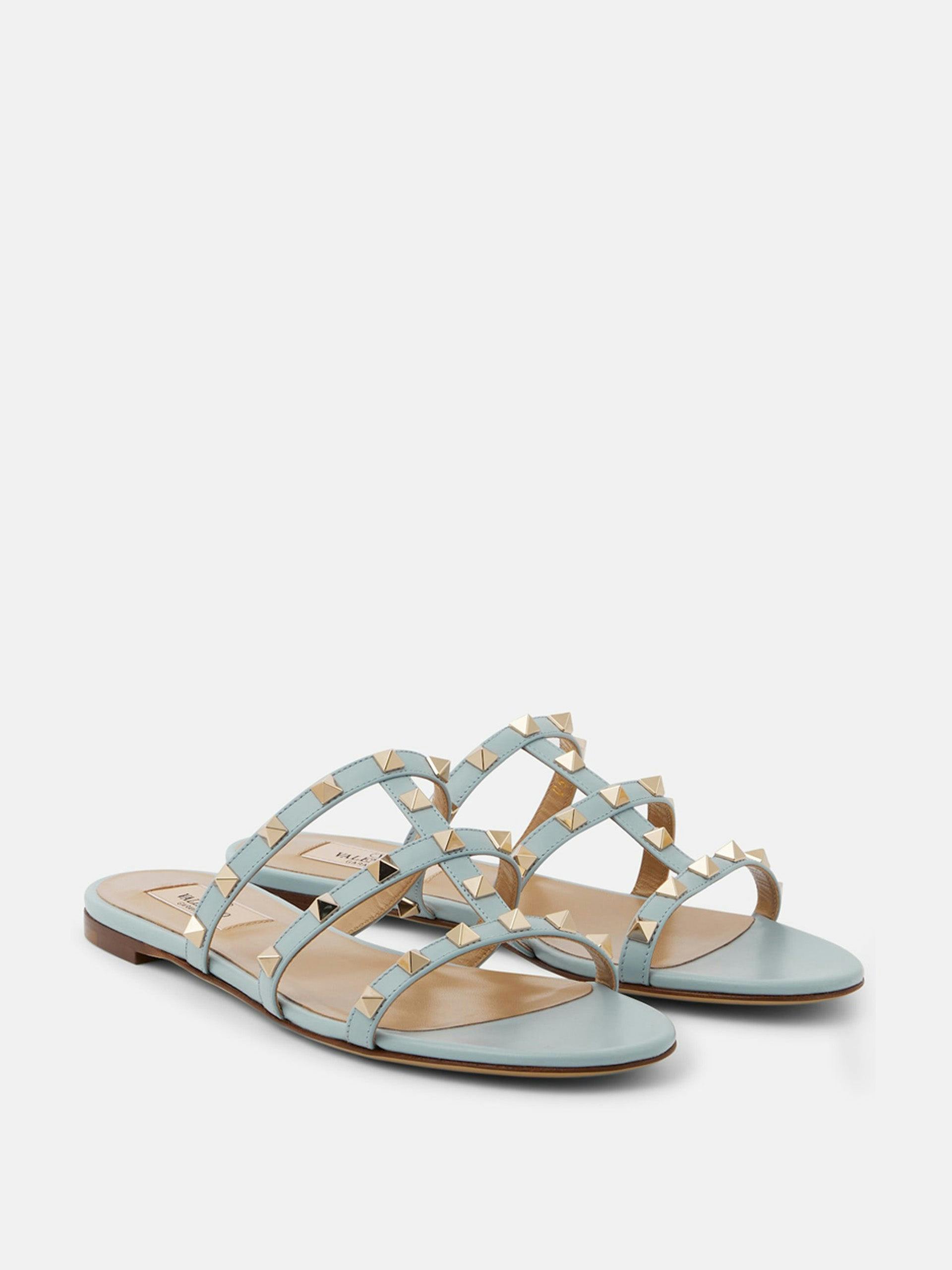 Rockstud leather sandals